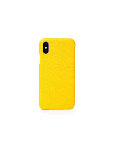 Beyzacases Smartphone-Hülle »Beyzacases Feder Lederclip für iPhone X, XS, gelb«