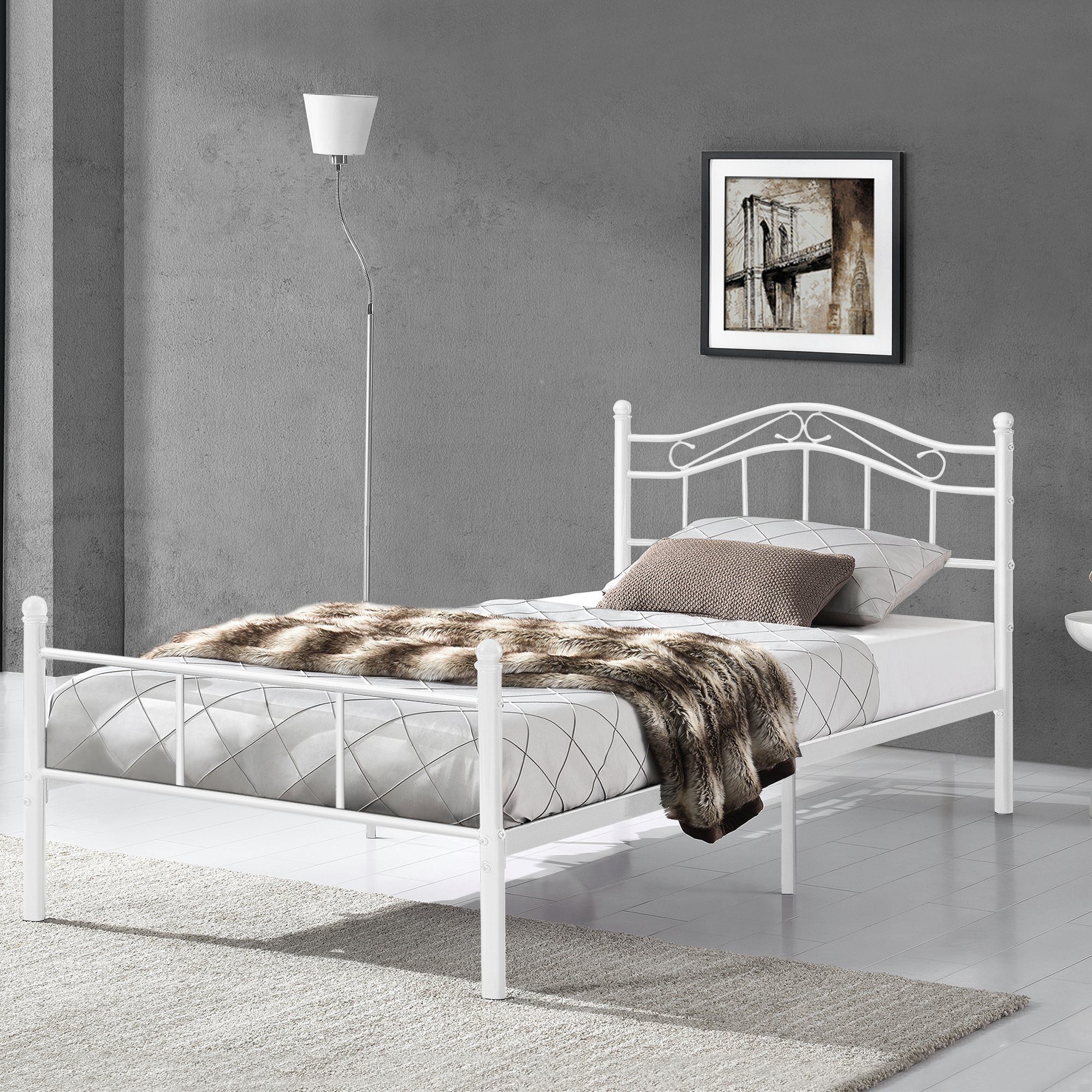 en.casa Metallbett, »Damur« - weiß - günstig online kaufen