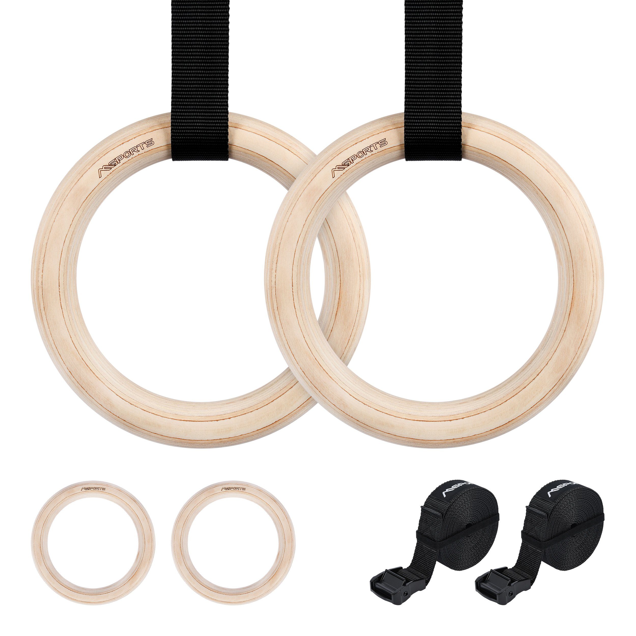 MSports® Trainingsring Turnringe Premium Holz Gymnastikringe Кольца Turnen 28mm oder 32mm