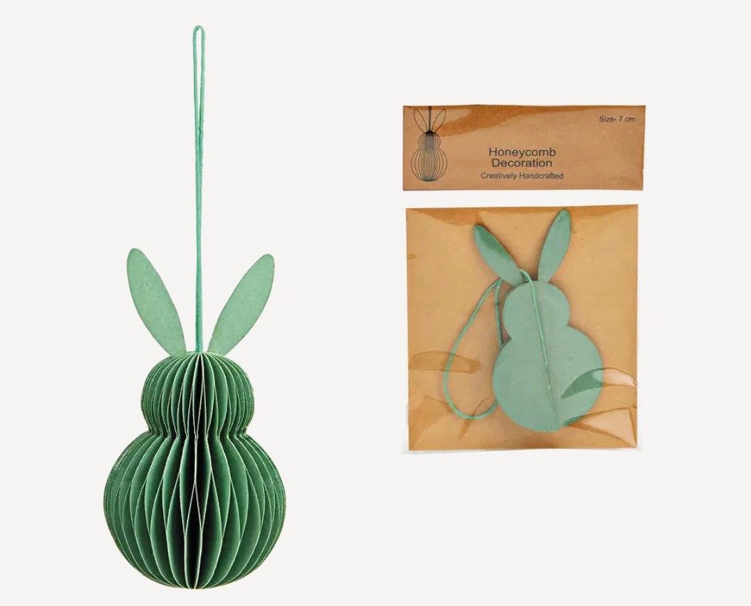 Seyila Home Osterhase Papierhase in Wabenoptik, Honeycomb Dekoration aus Papier/Pappe (3 St)