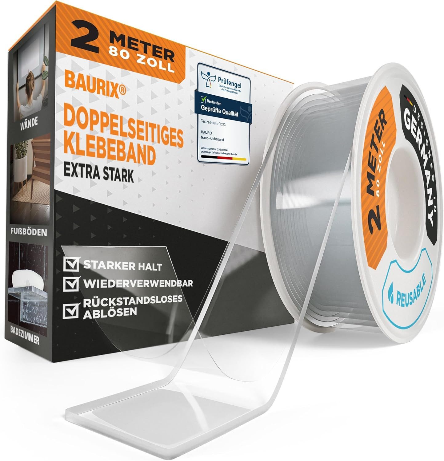 Doppelklebeband Nano-Tape Doppelseitig I Doppelseitiges Klebeband Extra Stark