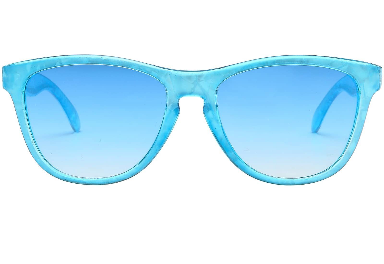 (1-St) Mädchen Blau mit durchsichtigen Retrosonnenbrille Sonnenbrille Kinder BEZLIT Bügel Eyewear