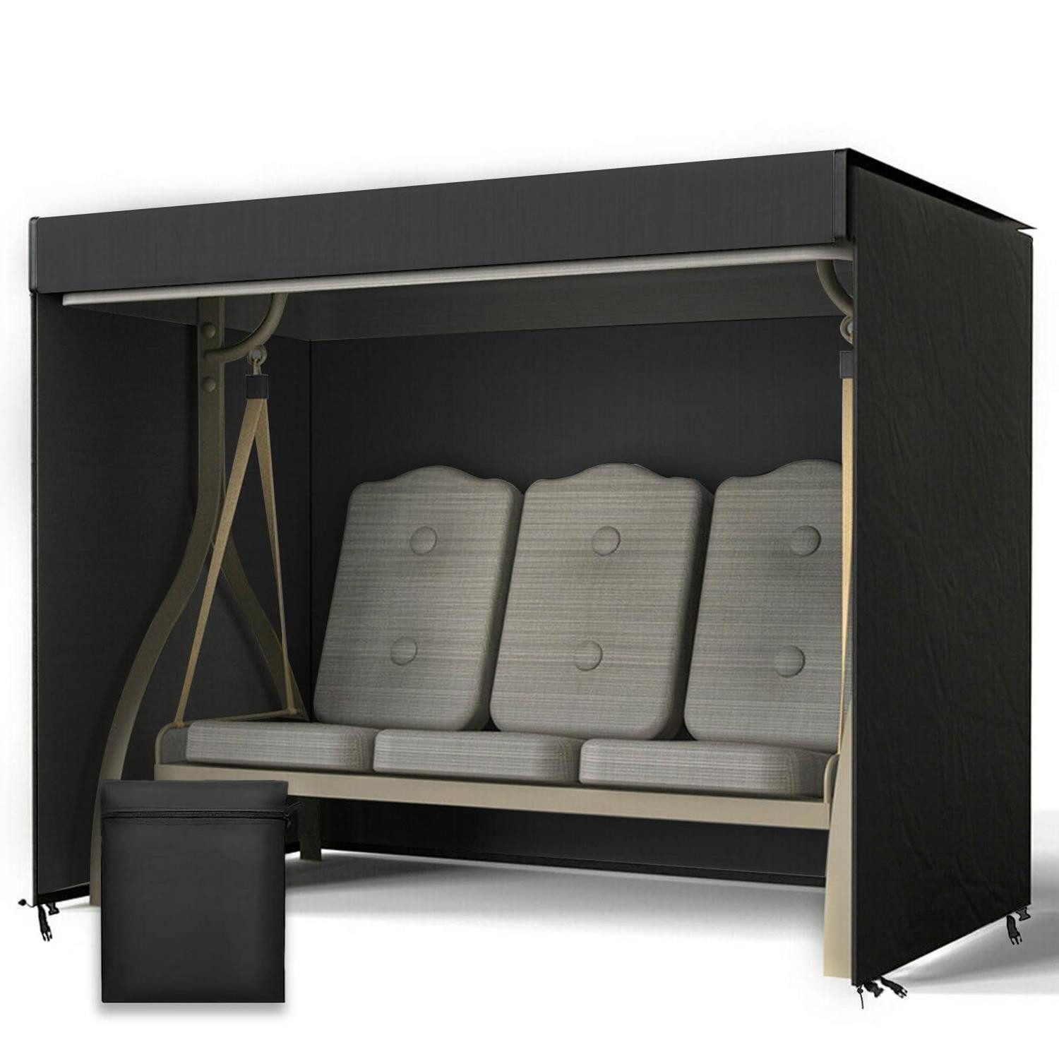 LuxusKollektion Gartenmöbel-Schutzhülle Hollywoodschaukel Abdeckung 220x135x170cm Schwarz (1-St)