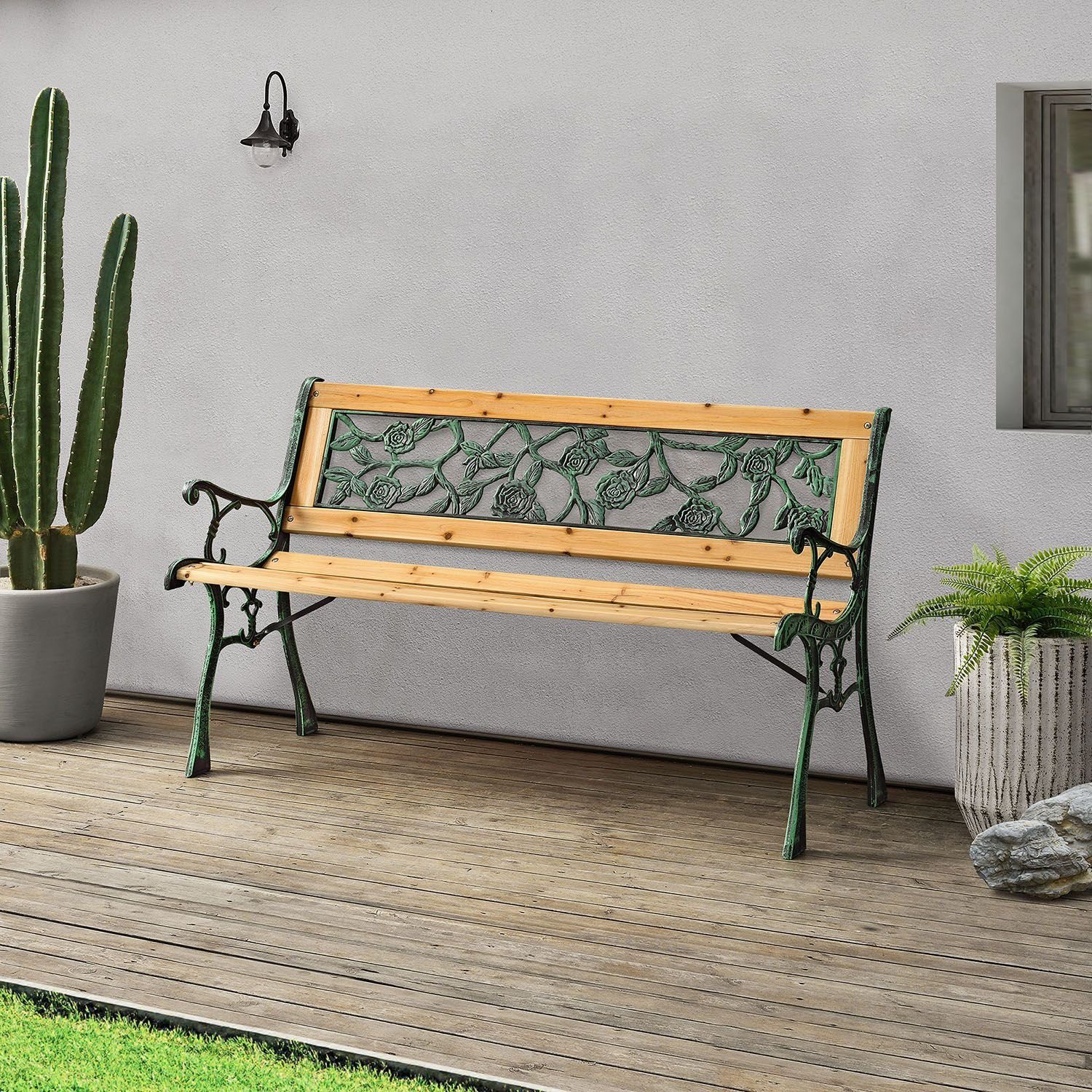 Juskys Gartenbank Venezia, bequeme Rückenlehne, wetterfeste günstig online kaufen
