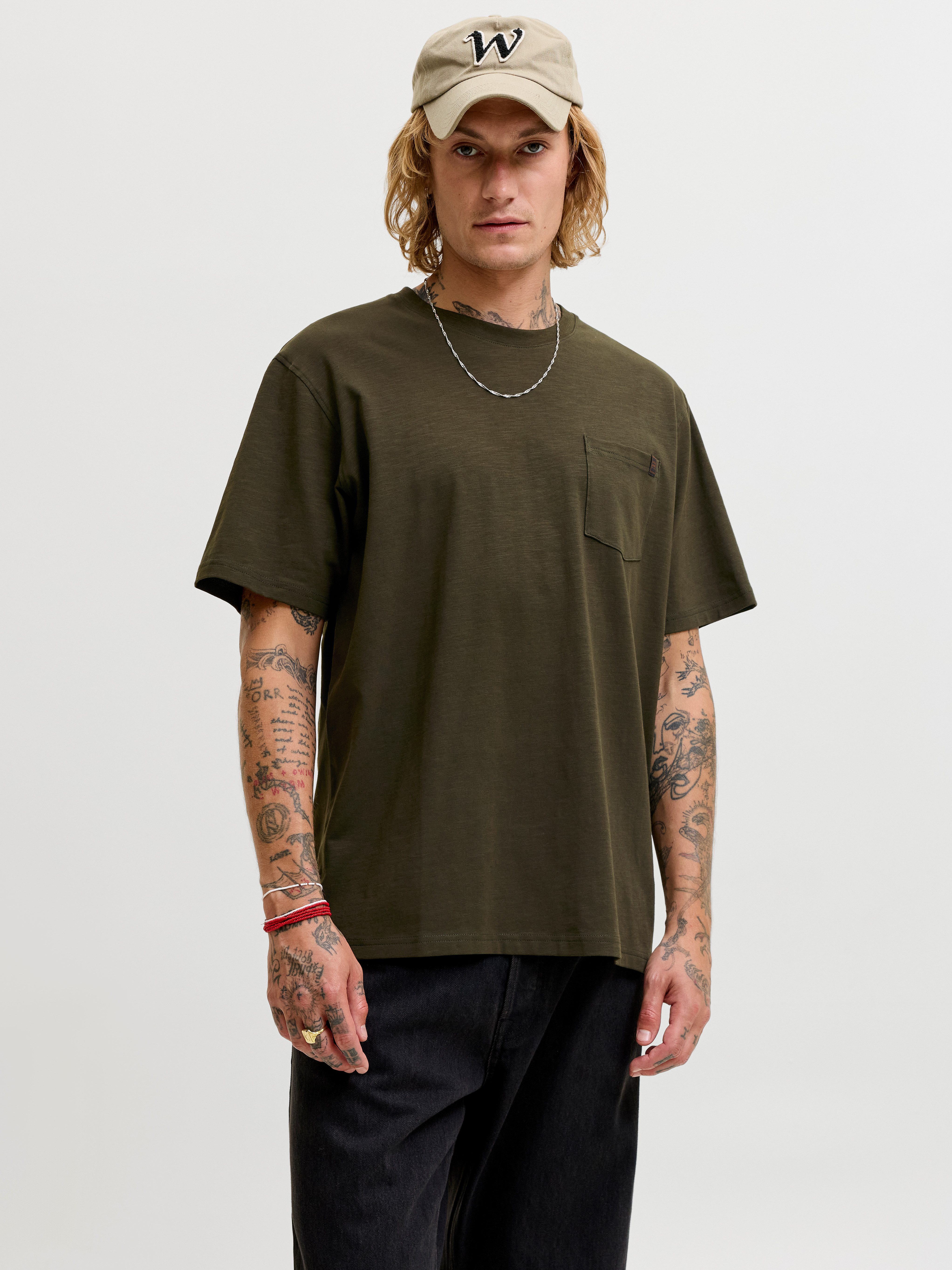 Jack & Jones Kurzarmshirt JJEDOVER SLUB TEE SS NOOS Baumwollmischung, relaxed fit
