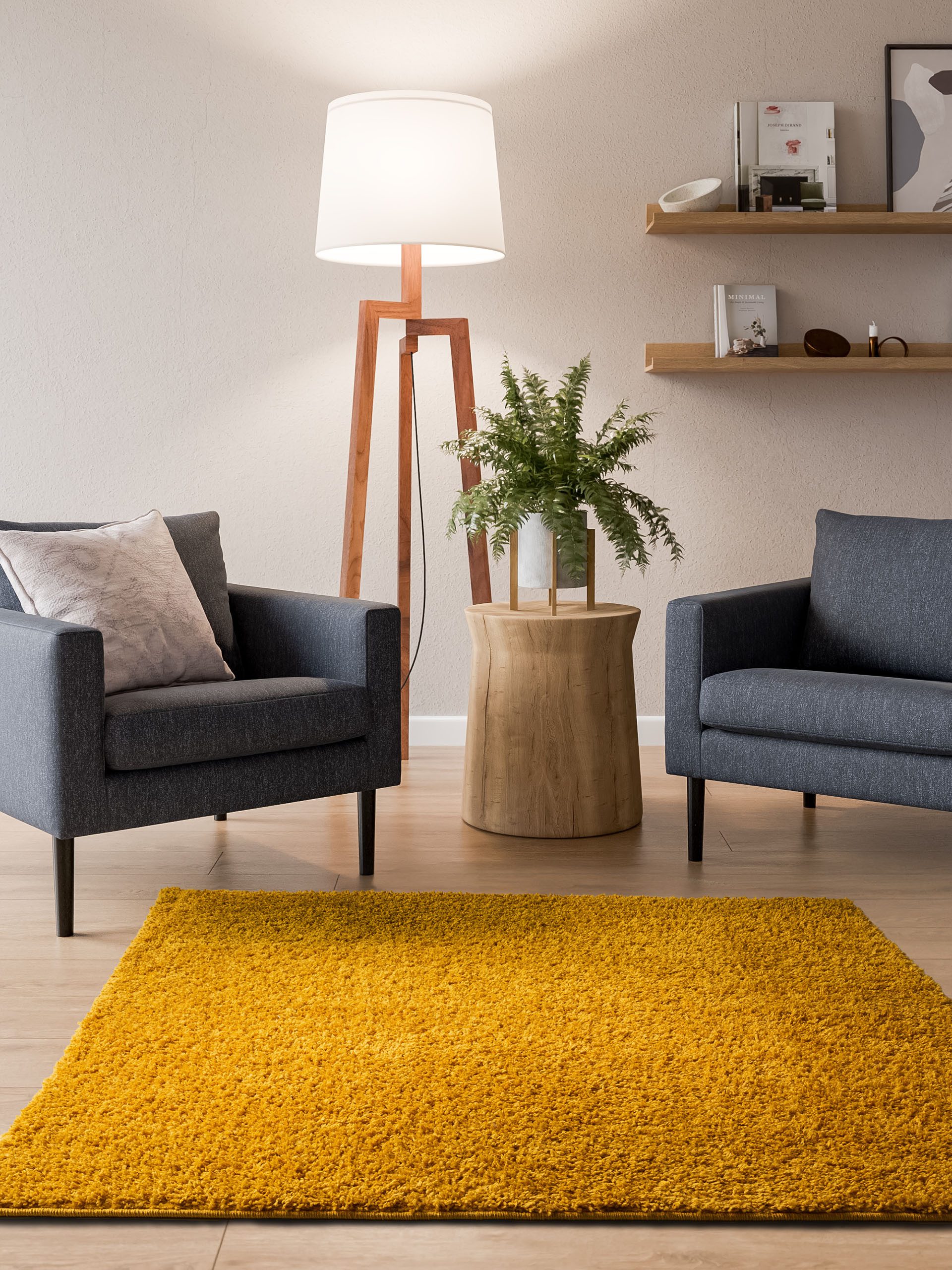 Interiyou Hochflor-Teppich Sofia, Quadratisch, Höhe: 31 mm, Teppich Wohnzimmer, Schlafzimmer, Kunstfell, Fellteppich, Rutschfest