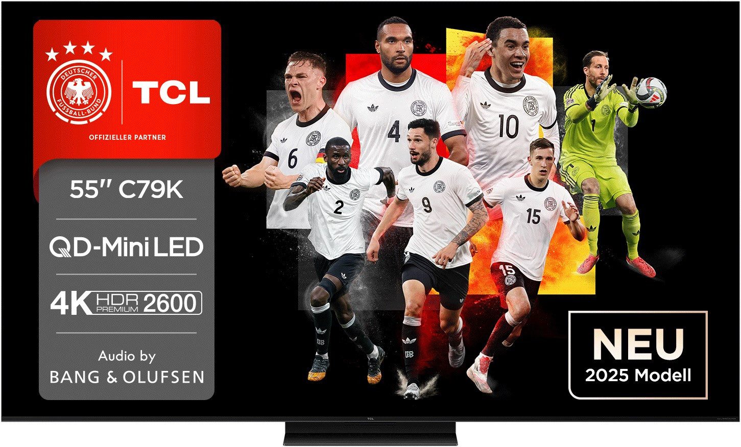 TCL 55C79K Mini-LED-Fernseher (55.0 Zoll, 3840 × 2160, Google TV, ZeroBorder™, Precise Dimming)