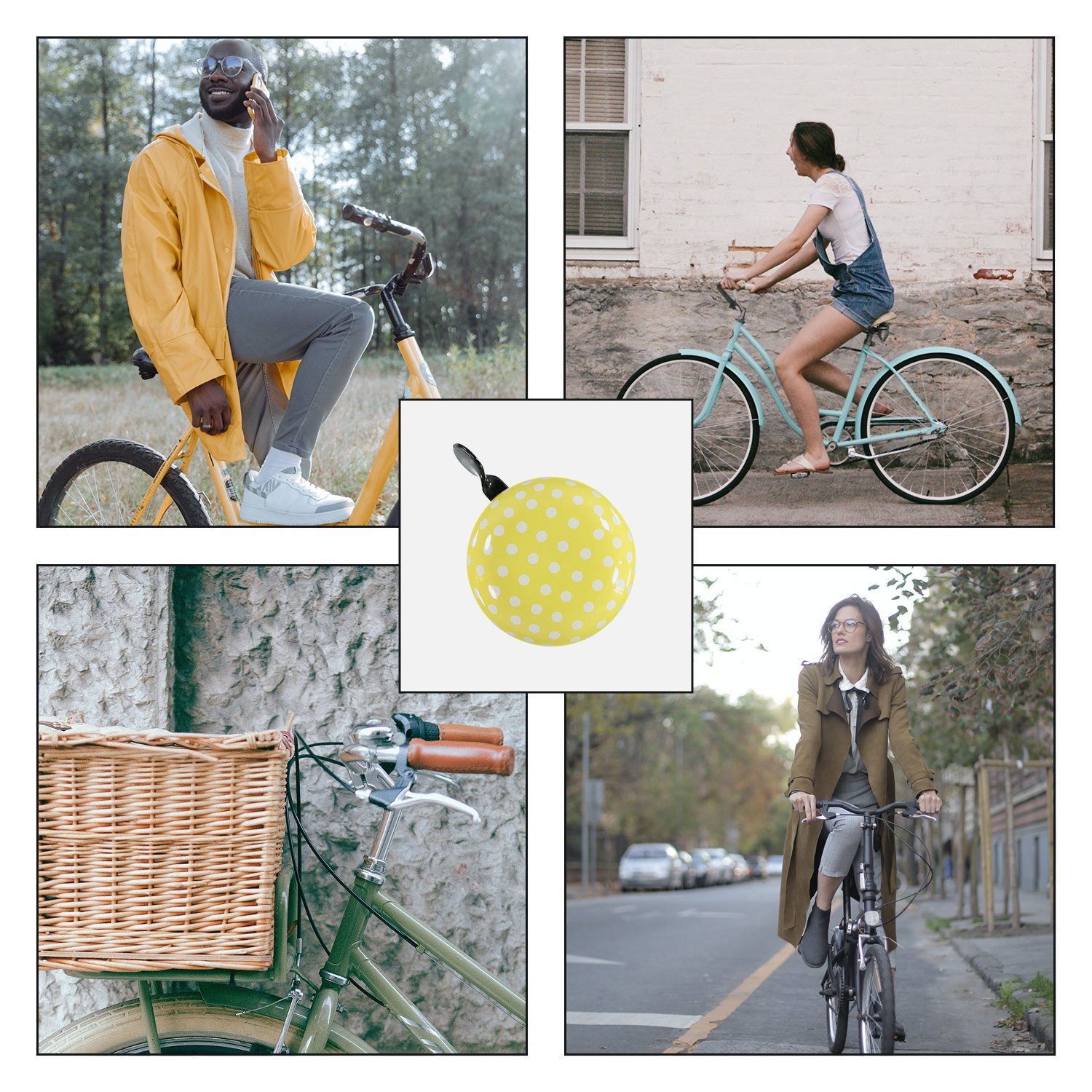 MAMA Dots ZWEIRAD Fahrradklingel Polka BIG - Polka (gelb/weiß) Dots URBAN Fahrradlenker