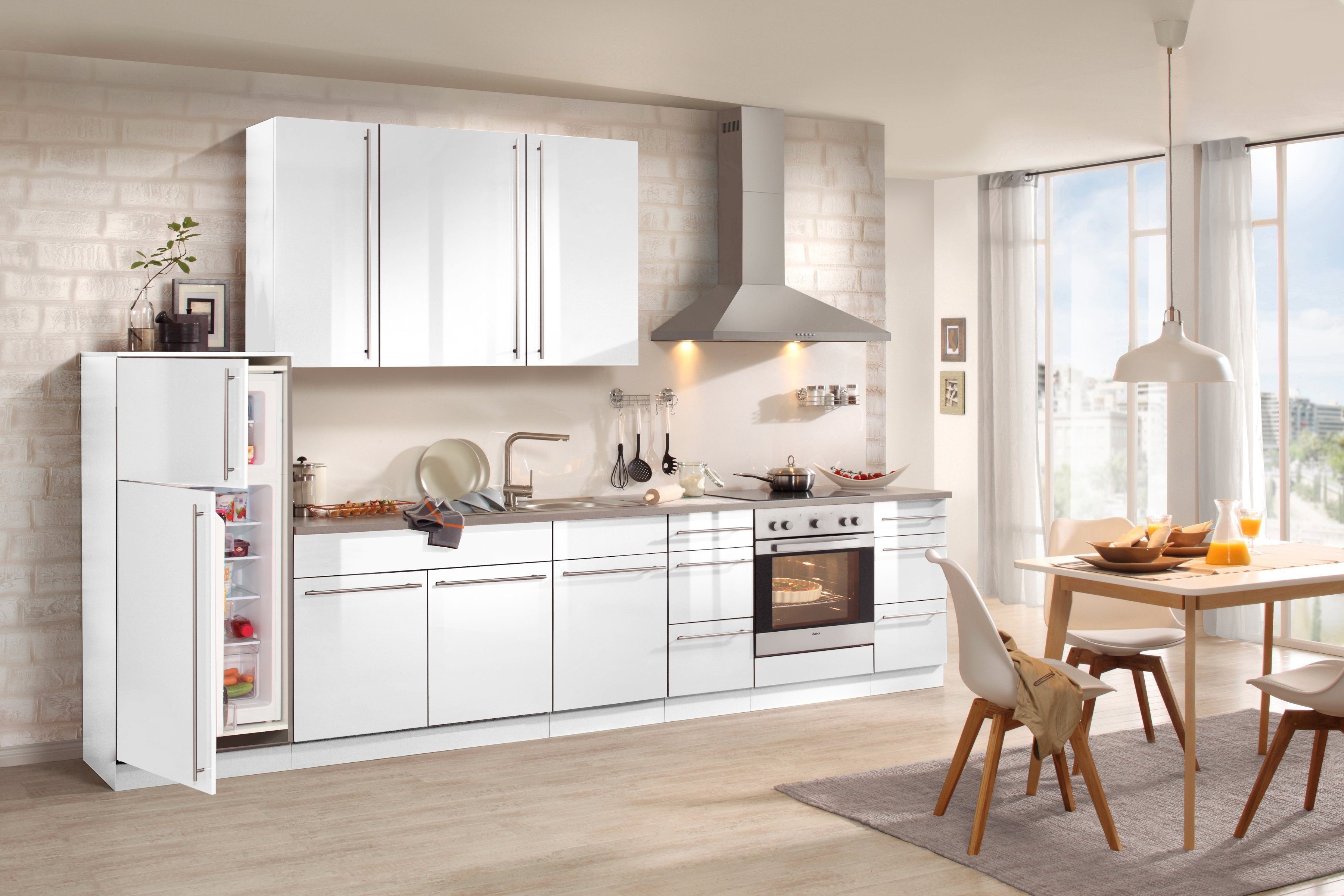 wiho Küchen Spülenschrank Chicago 100 cm breit, inkl. Einbauspüle aus Edelstahl – Bild 2 von 5