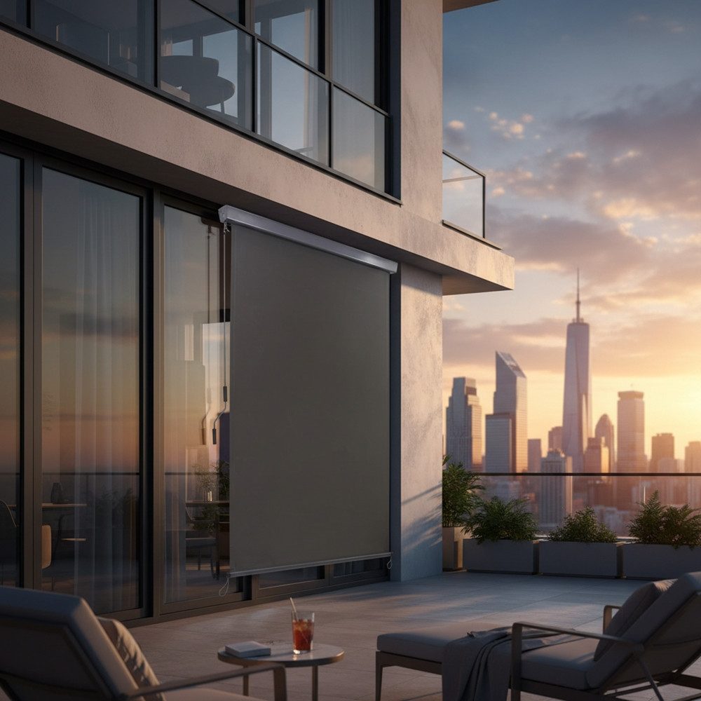 Melko Senkrechtmarkise Markise Senkrechtmarkise Seitenmarkise 160x250 cm Anthrazit Windschutz (Stück, 1-St., Stück) Wasserdicht und windbeständig