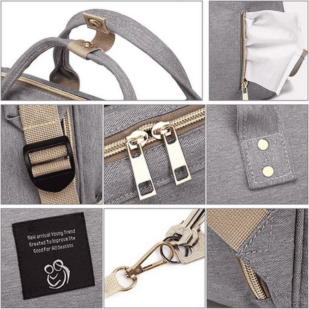 HUGERSTONE Wickeltasche wickelrucksack mommy bag mit großem Fassungsvermögen und 15 Taschen (1-tlg., Geeignet zur Aufbewahrung verschiedener Babyprodukte, 25 x  – Bild 4 von 5