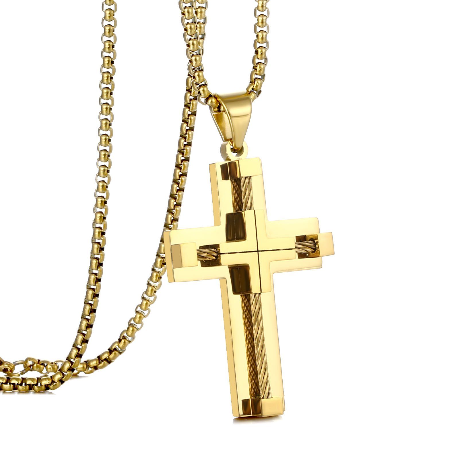 Karisma Kreuzanhänger Edelstahl Kette Länge 50cm/2mm Dicke Kreuz XXL Draht, günstig online kaufen
