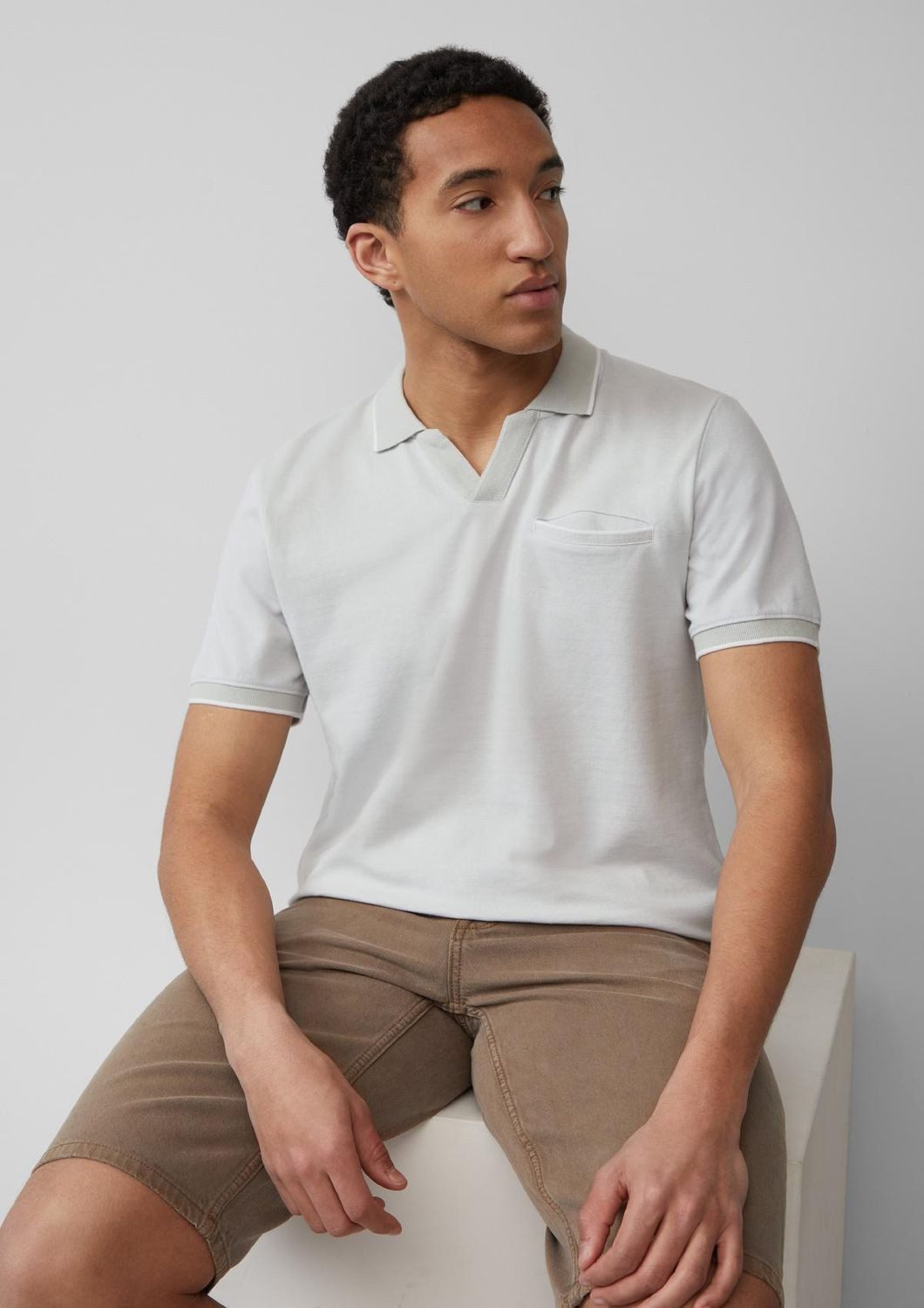 s.Oliver Poloshirt Poloshirt zweifarbiger Piqué, offener günstig online kaufen