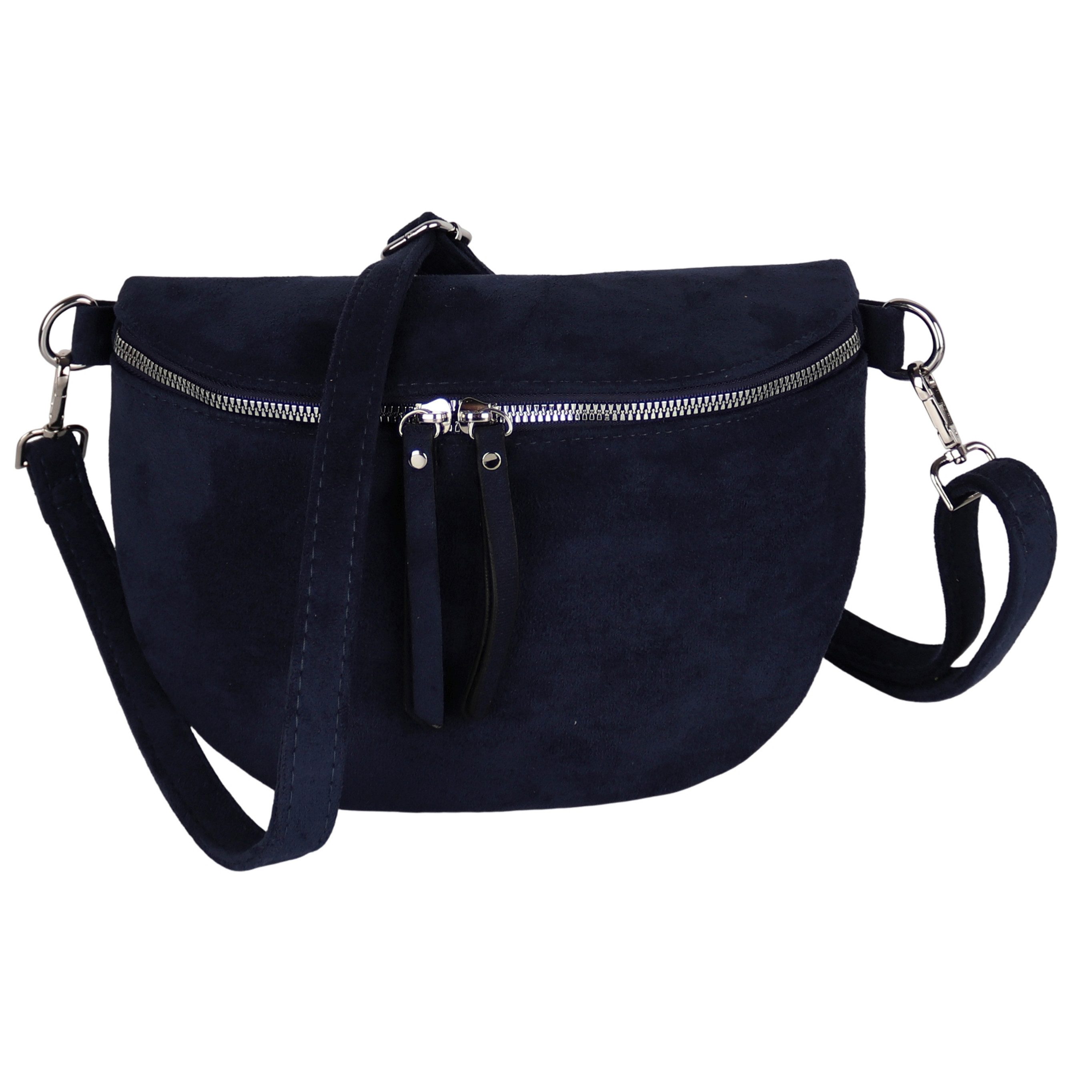 MIRROSI Bauchtasche Damen Taschen, Umhängetasche, Brusttasche, 26x18x9cm Wildleder Optik (Schultertasche für jednen Anlass), Crossbody Bag, Verstellbarer Schulterriemen für mehr Flexibilität.