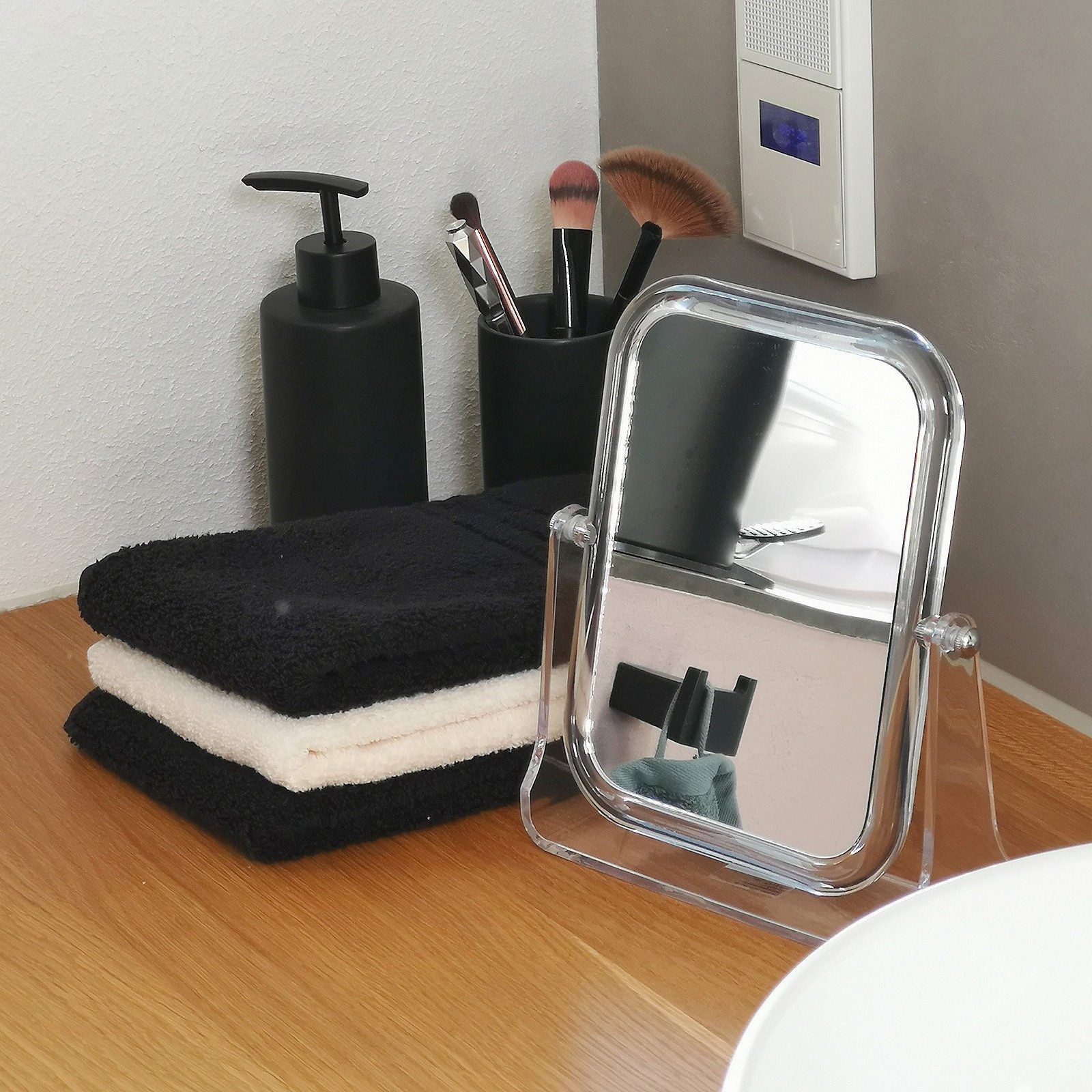 kela Standspiegel Fiona, schwenkbare Spiegelfläche in rechteckiger Form, 1x-/3x-Vergrößerung