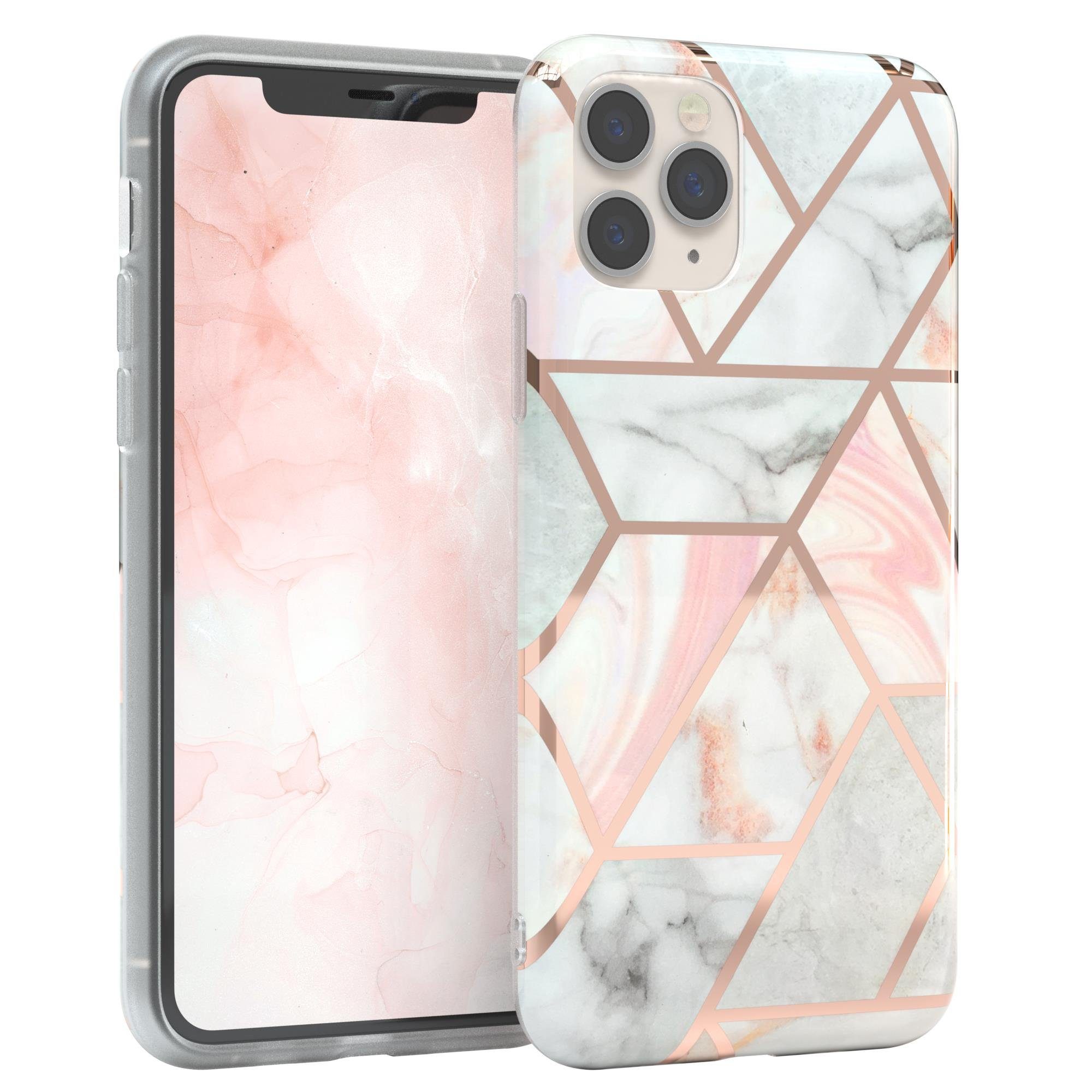 EAZY CASE Handyhülle IMD Motiv Cover für Apple iPhone 11 Pro 5,8 Zoll, Silikonhülle stoßfest Silicon Back Cover Motivhülle Tasche Rosé Gold