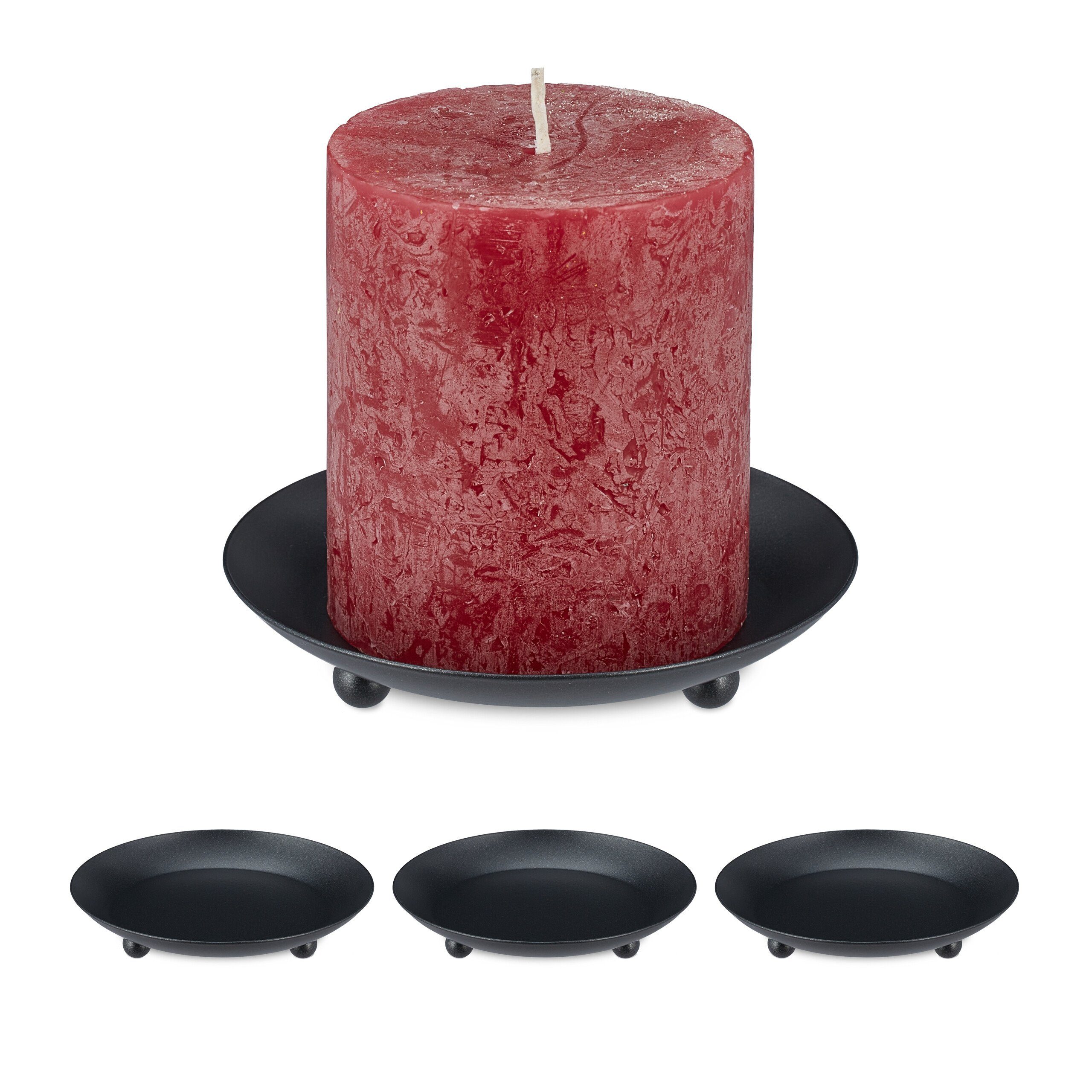 relaxdays Kerzenhalter Kerzenständer Stumpenkerzen 4er Set günstig online kaufen