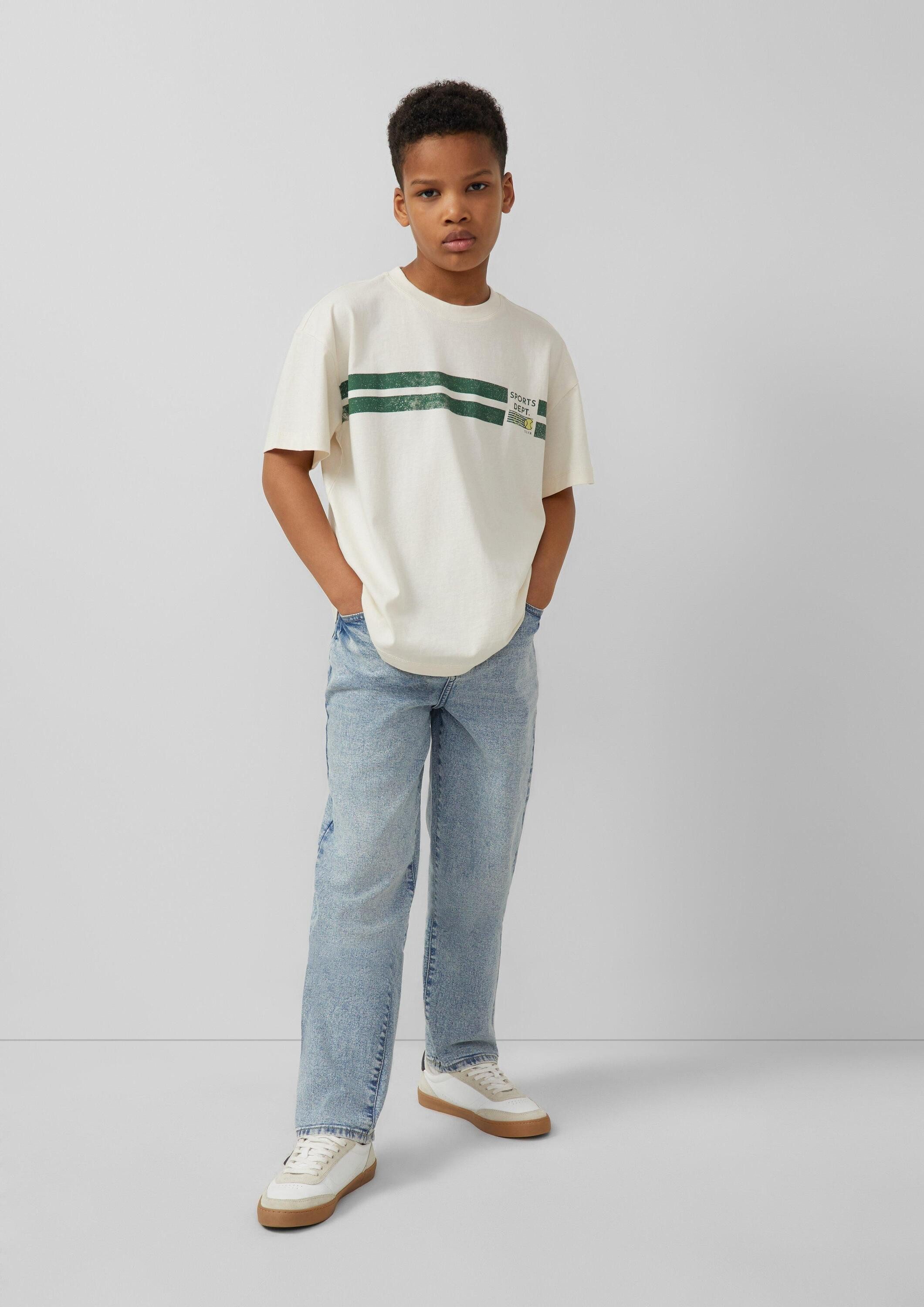 s.Oliver Kurzarmshirt T-Shirt Oversize T-Shirt mit Front- und Rückenprint