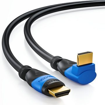 deleyCON deleyCON 0,5m HDMI 90° Grad Winkel Kabel - HDMI 2.0/1.4a kompatibel HDMI-Kabel