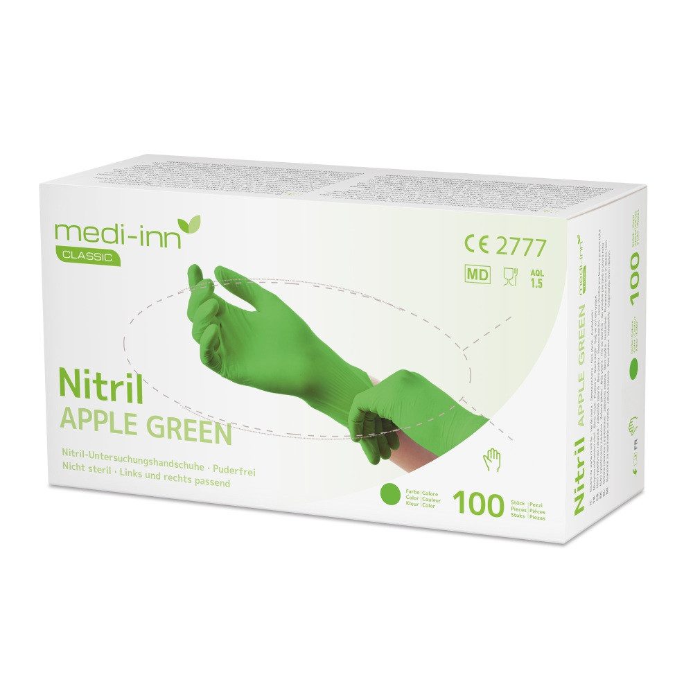 Medi-Inn Nitril-Handschuhe Nitril Apple Green Einmalhandschuhe, apfelgrün, günstig online kaufen