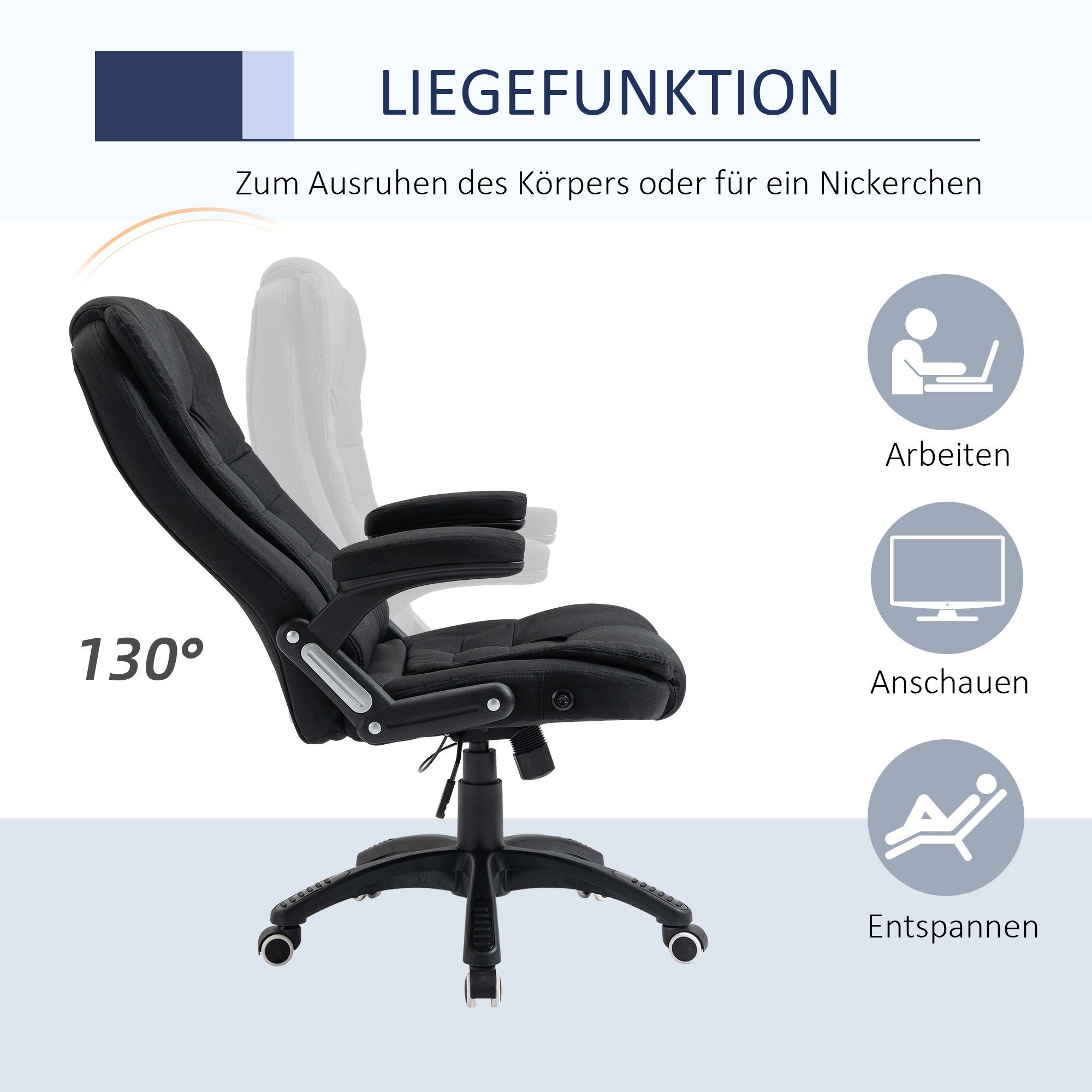 Bürostuhl Vinsetto Schreibtischstuhl design, ergonomisches Atmungsaktiv