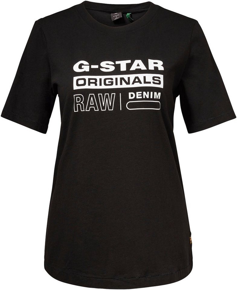 G-Star RAW T-Shirt Damen T-Shirt - Originals Label Regular Fit,  Abgesteppter Saum/Kante
