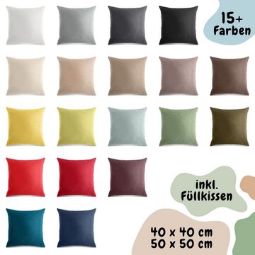 REALLaxx Dekokissen TANGO, 40/50cm, Kissenbezug mit Füllung, Sofakissen, einfarbig, waschbar