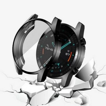 SmartUP Smartwatch-Hülle 2X Hülle für Huawei Watch GT2 46mm Silikon Schutzhülle Case