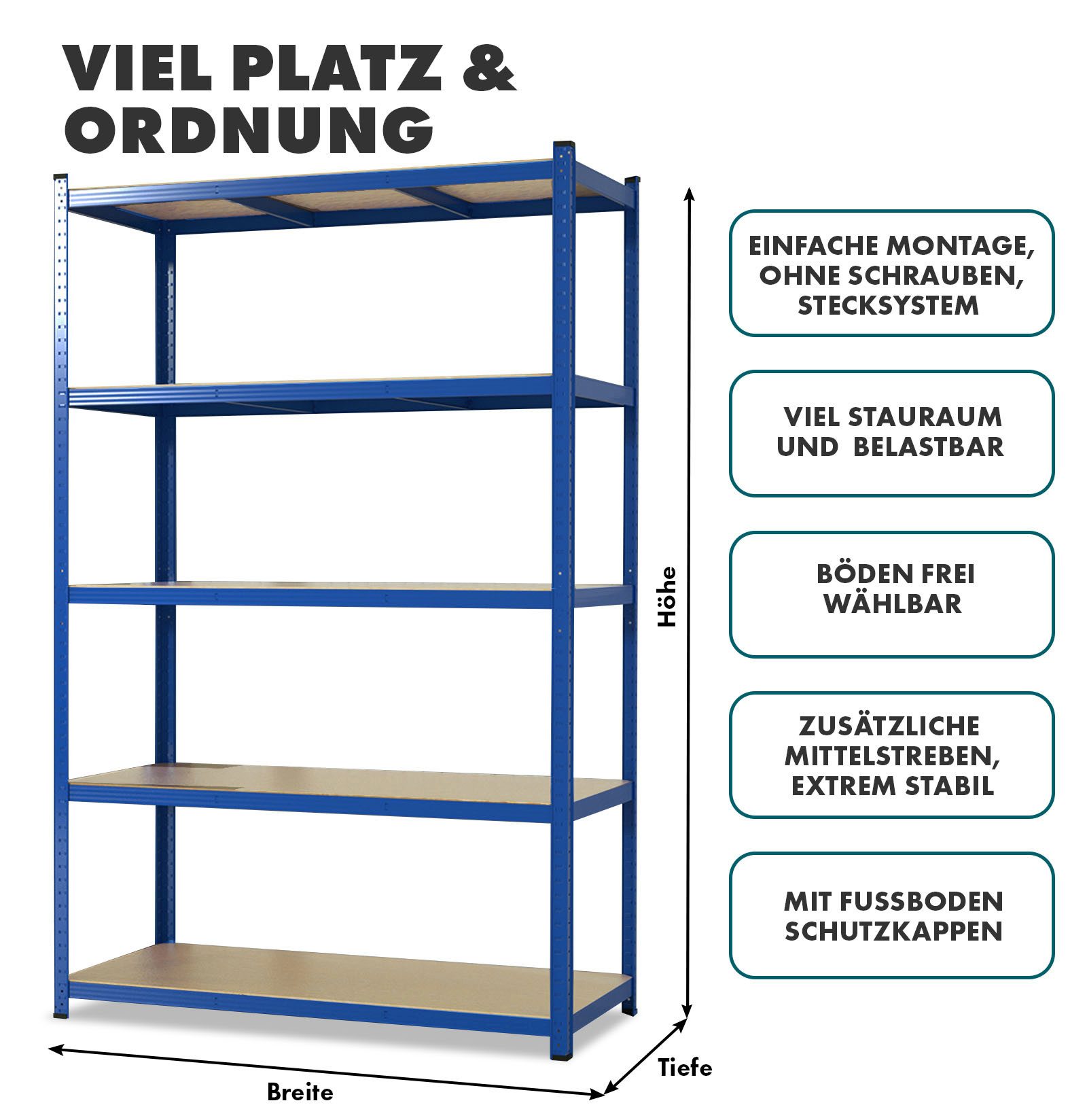 Karat Schwerlastregal Lakota aus Stahl, Belastbar bis 875kg, Aufbau ohne We günstig online kaufen