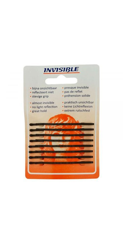 Invisible Haarklammer Invisible Haarspange lang Braun 8st