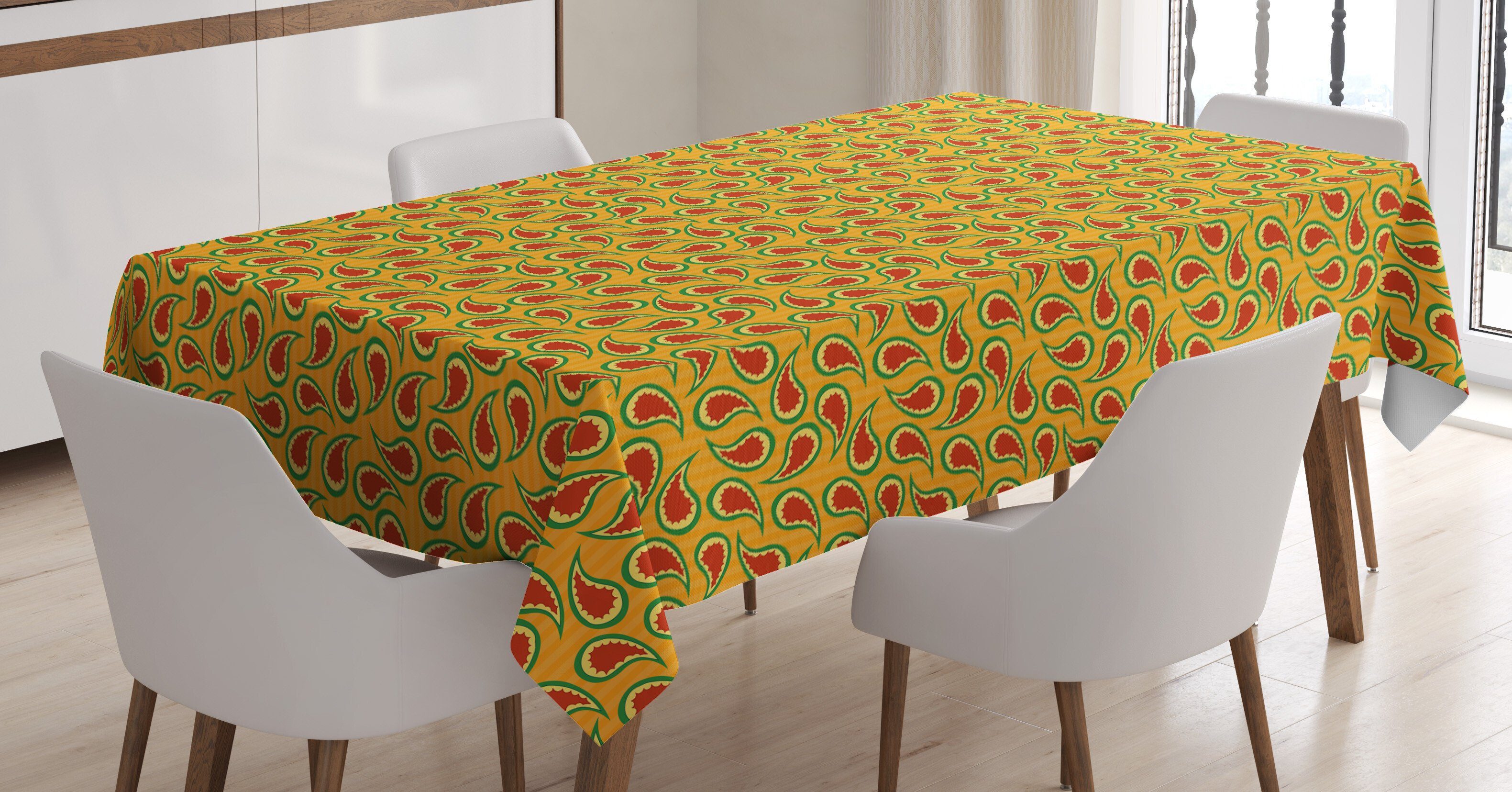 Abakuhaus Tischdecke Farbfest Waschbar Für den Außen Bereich geeignet Klare Farben, Paisley Abstrakt Oriental Art-Motiv | Tischdecken