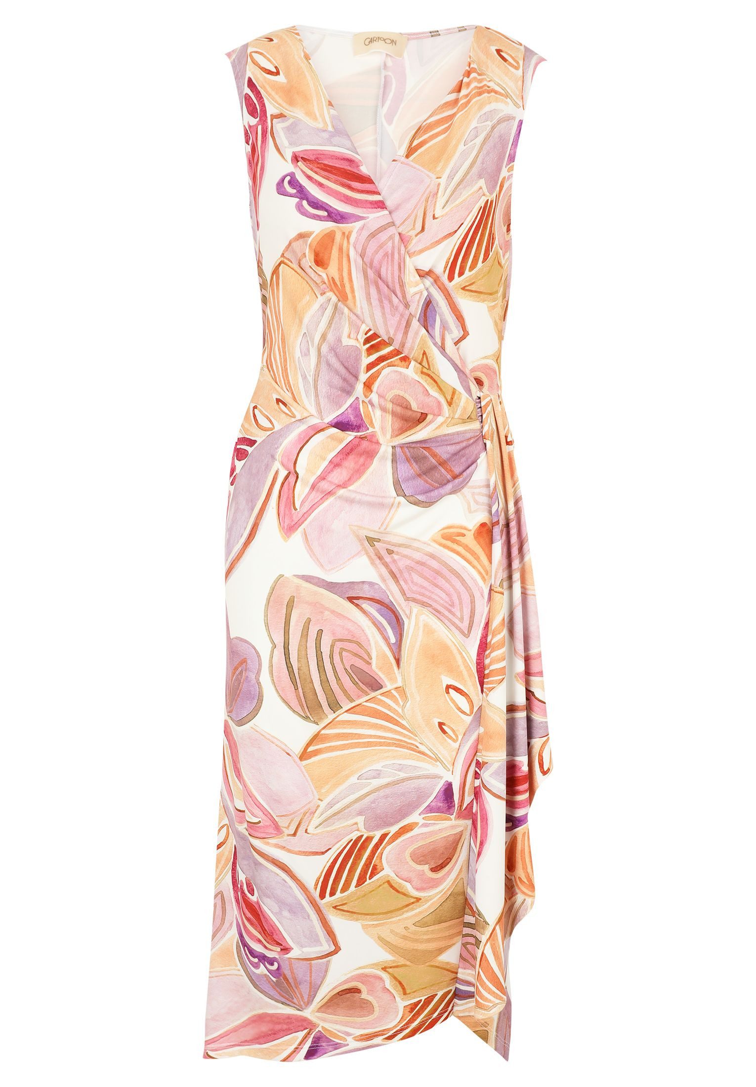 Jerseykleid Damen mit Raffung