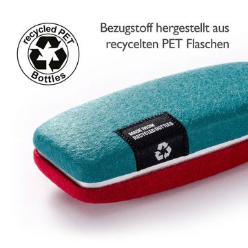 FEFI Brillenetui Hardcase mit Filzbezug aus recycelten PET-Flaschen, Set aus 1 Etui + hochwertigem Mikrofasertuch