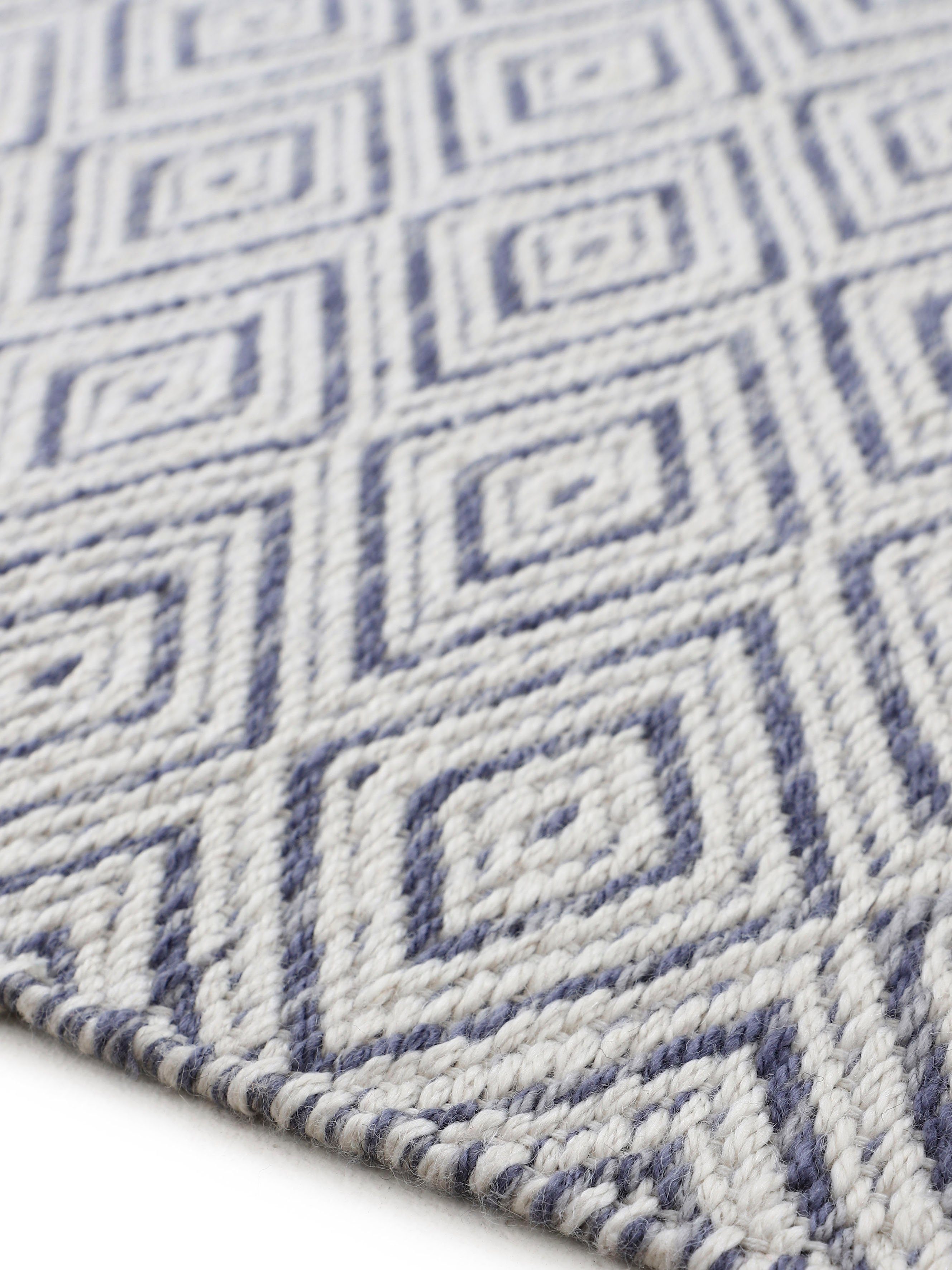 Teppich Frida 200, blau Sisal Höhe: Wendeteppich, Material Flachgewebe, carpetfine, rechteckig, (PET), 7 mm, Optik 100% recyceltem