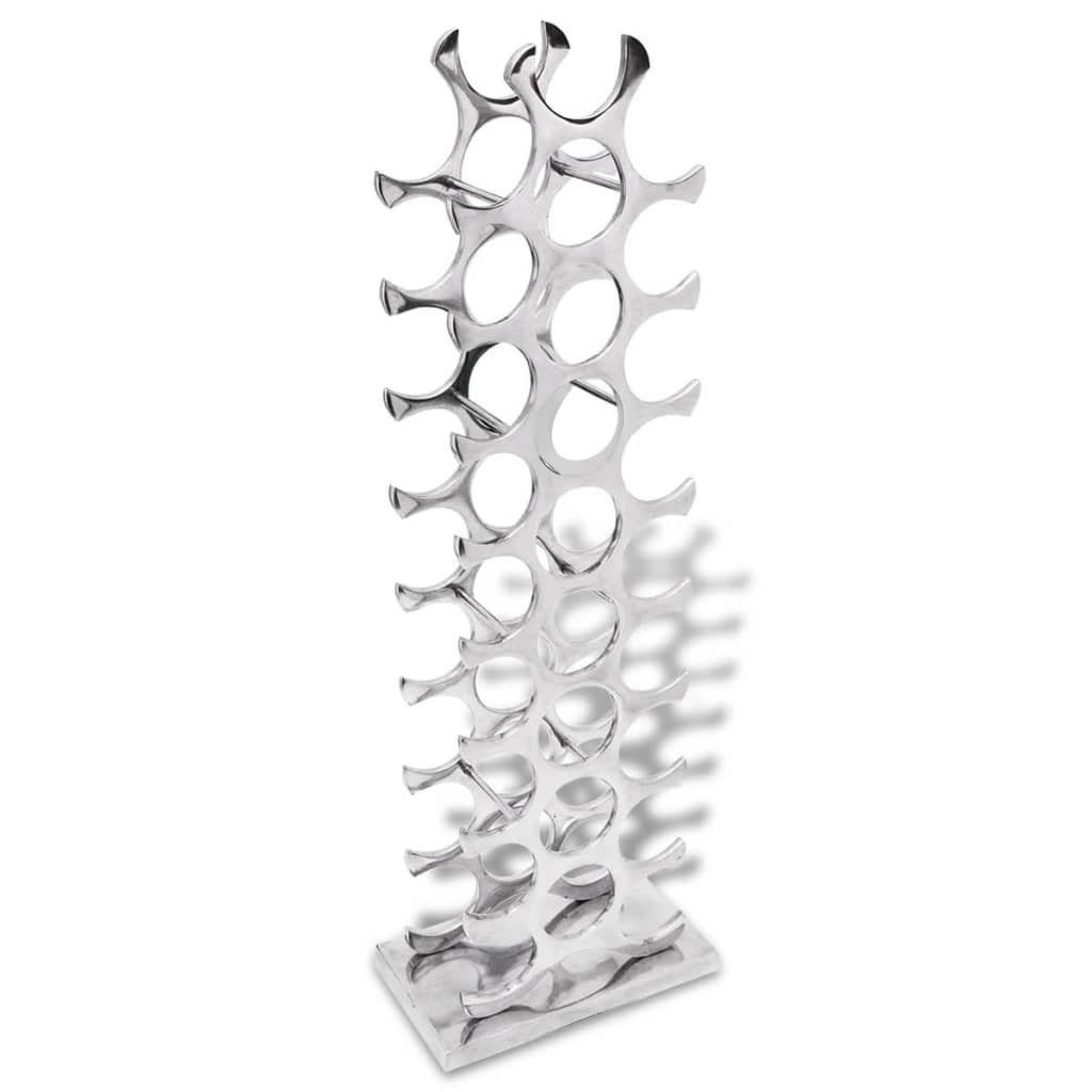 furnicato Weinregal aus Aluminium Silber 33 x 19 x 102 cm, 1-tlg.