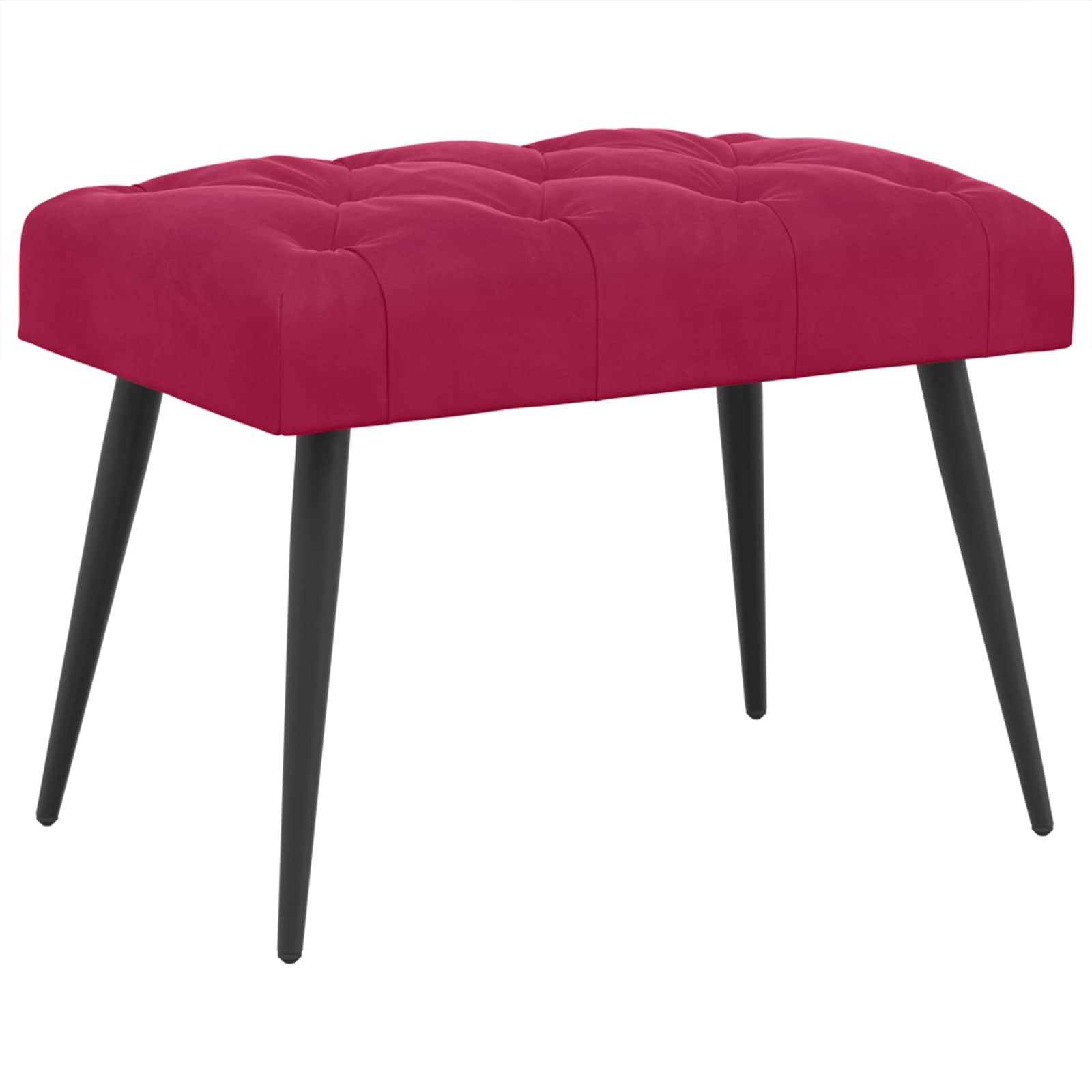 vidaXL Sitzbank Bank mit Knopfheftung Weinrot 60 x 40 x 45 cm Samt (1-St)