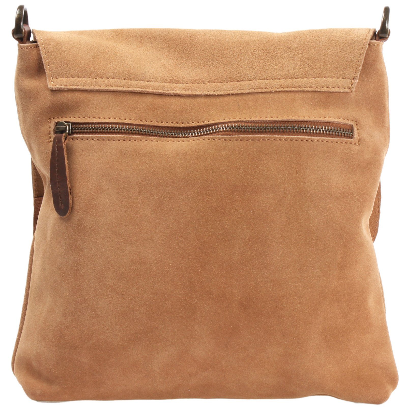 LECONI Umhängetasche Handtasche Ledertasche Damen Schultertasche Echt Wild-Leder LE3027, Überschlag & Reißverschluss – viele Fächer & Farben – 29 × 29 × 6 cm – Bild 4 von 5