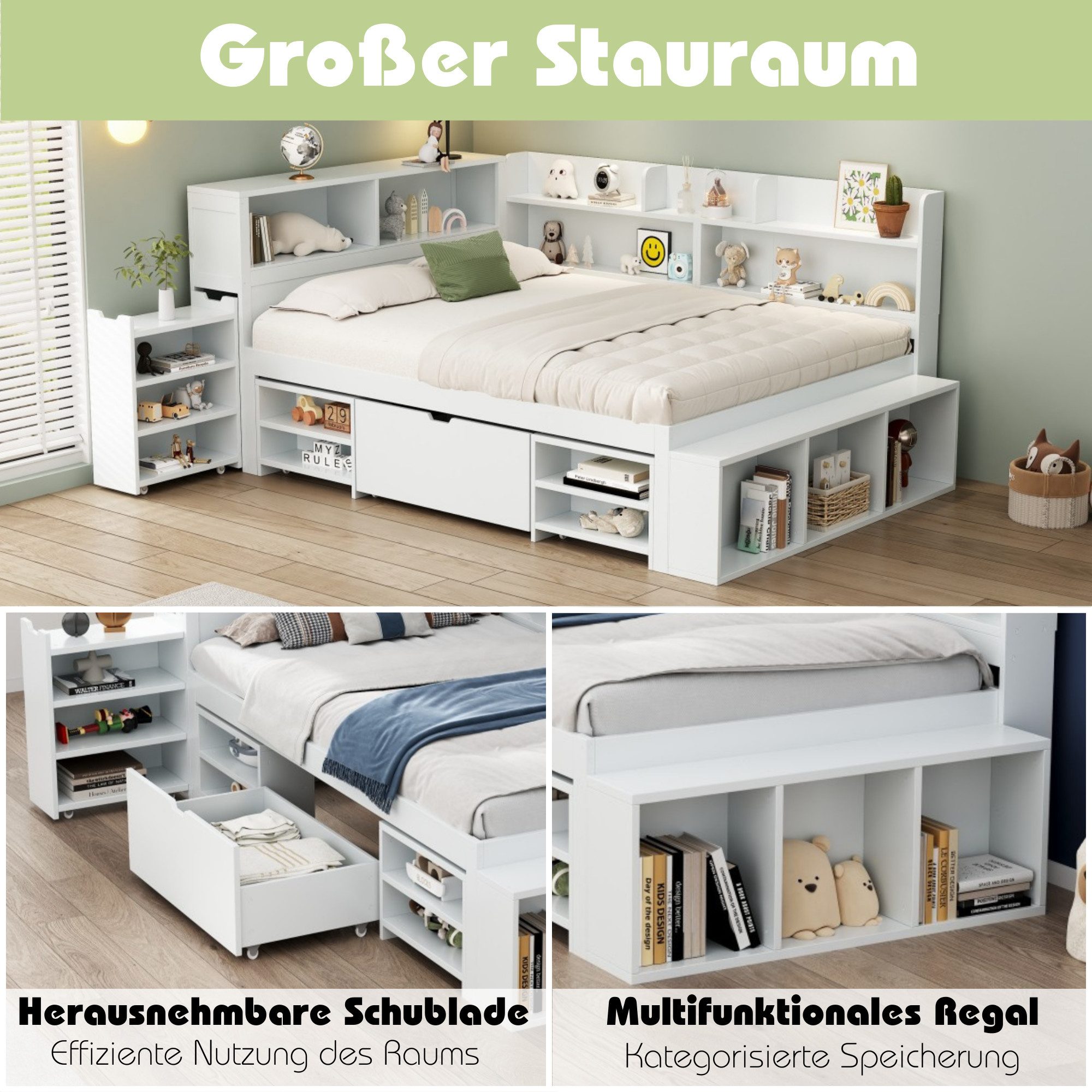 i@home Stauraumbett Stauraumbett 90/140x200 cm mit günstig online kaufen
