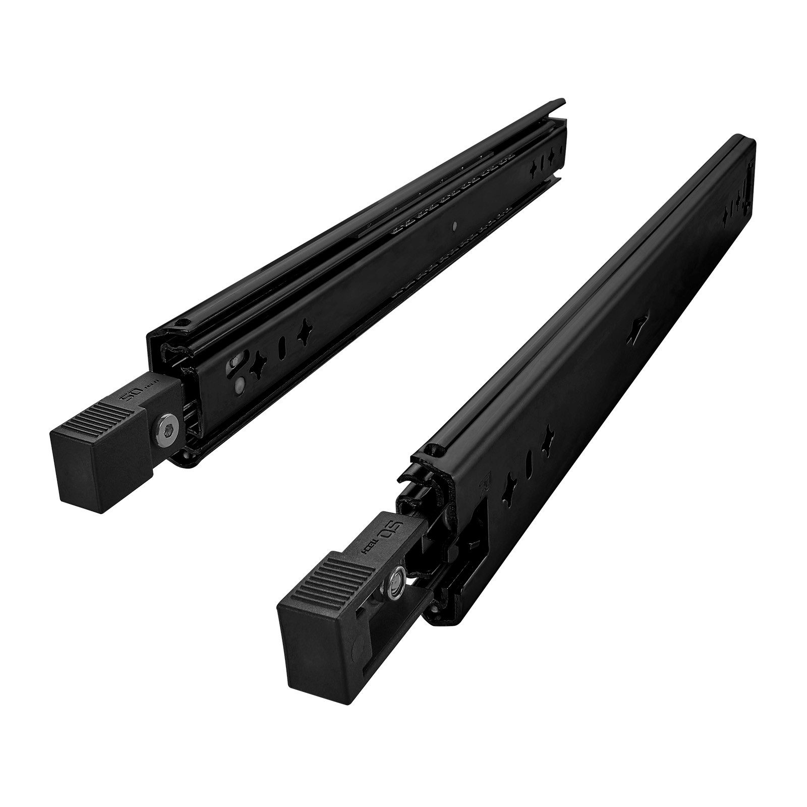 SO-TECH® Auszug Schwerlastauszug VarioSlide 120 Kg mit Lock in/out schwarz, KV1-120-H58-L1100-EH 1100 mm (nicht trennbar) Hebel schwarz