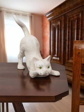 Aubaho Dekofigur Türstopper Katze Figur Skulptur Eisen 23cm Antik-Stil