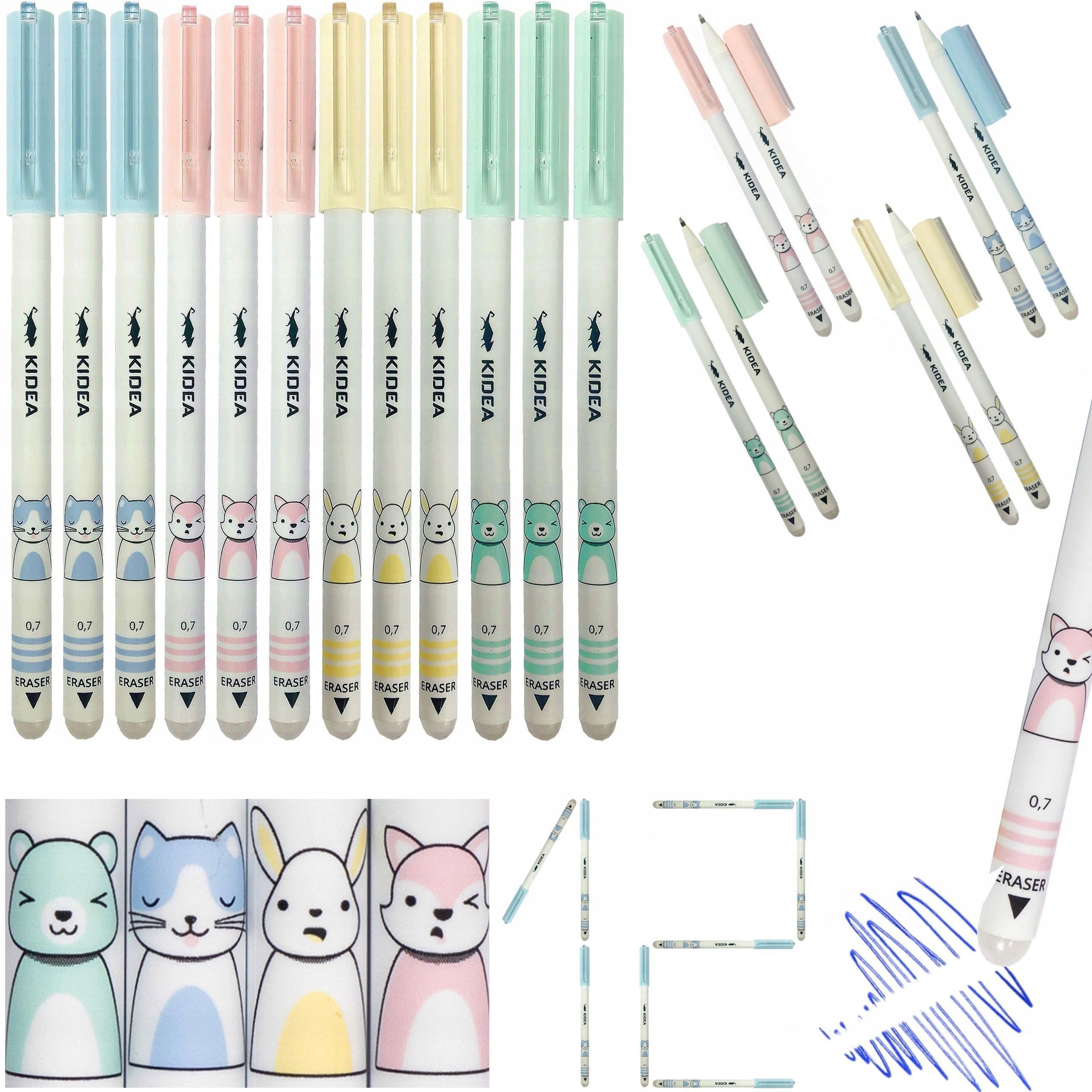 Kidea Bleistift 12x Kidea Bleistifte - Ausradierbare, blaue Tintenroller