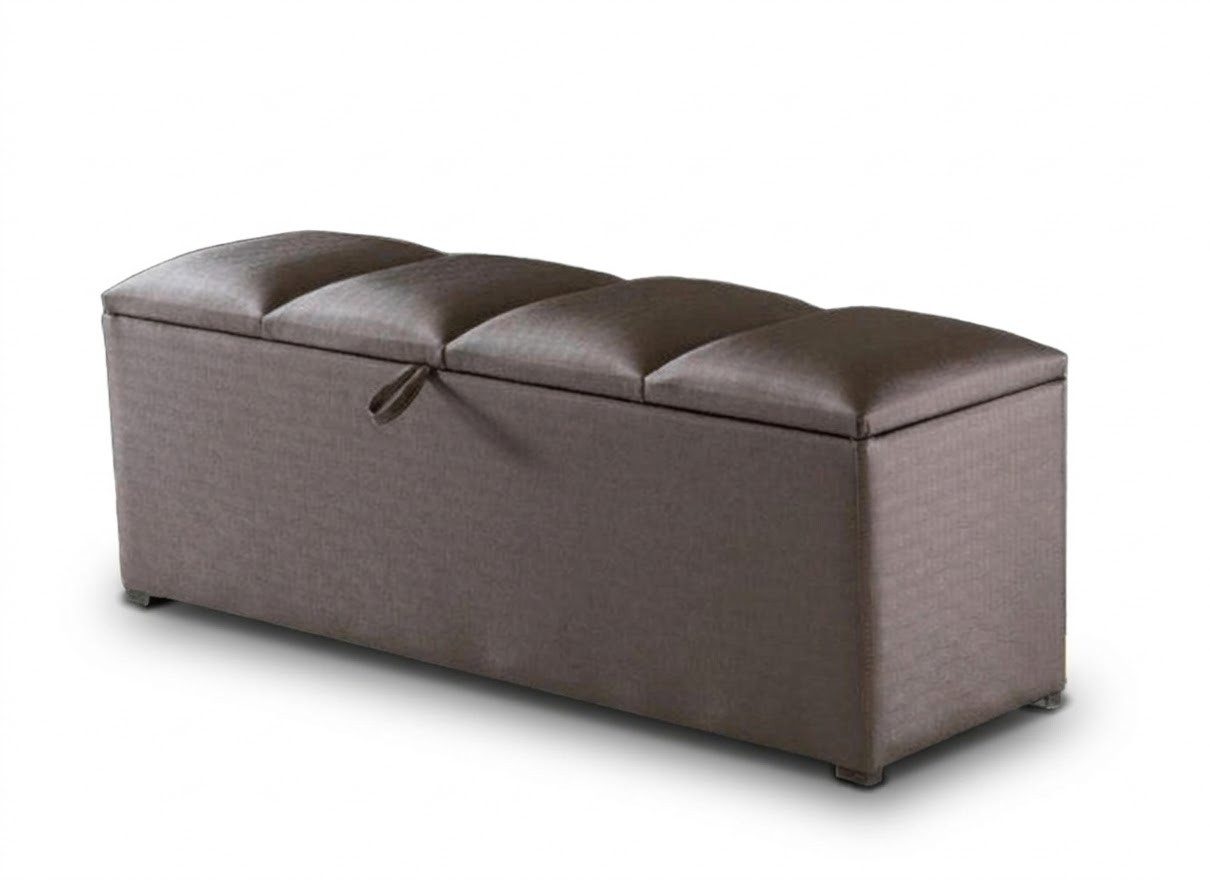 JVmoebel Polsterbank Graue Aufbewahrungsbox mit Hockerfunktion aus Kunstleder (1-St., Hocker), Made in Europa