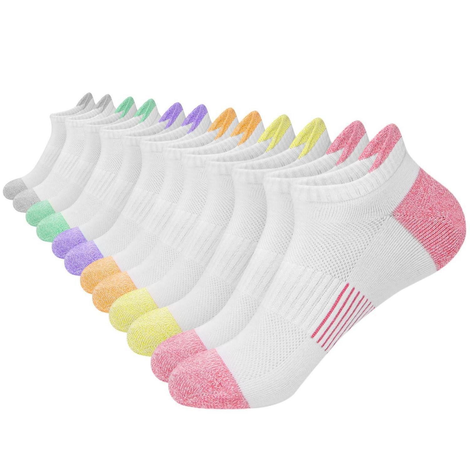 LuxusKollektion Sneakersocken Damen Sportsocken Baumwolle Kurze Laufsocken L 6er Pack