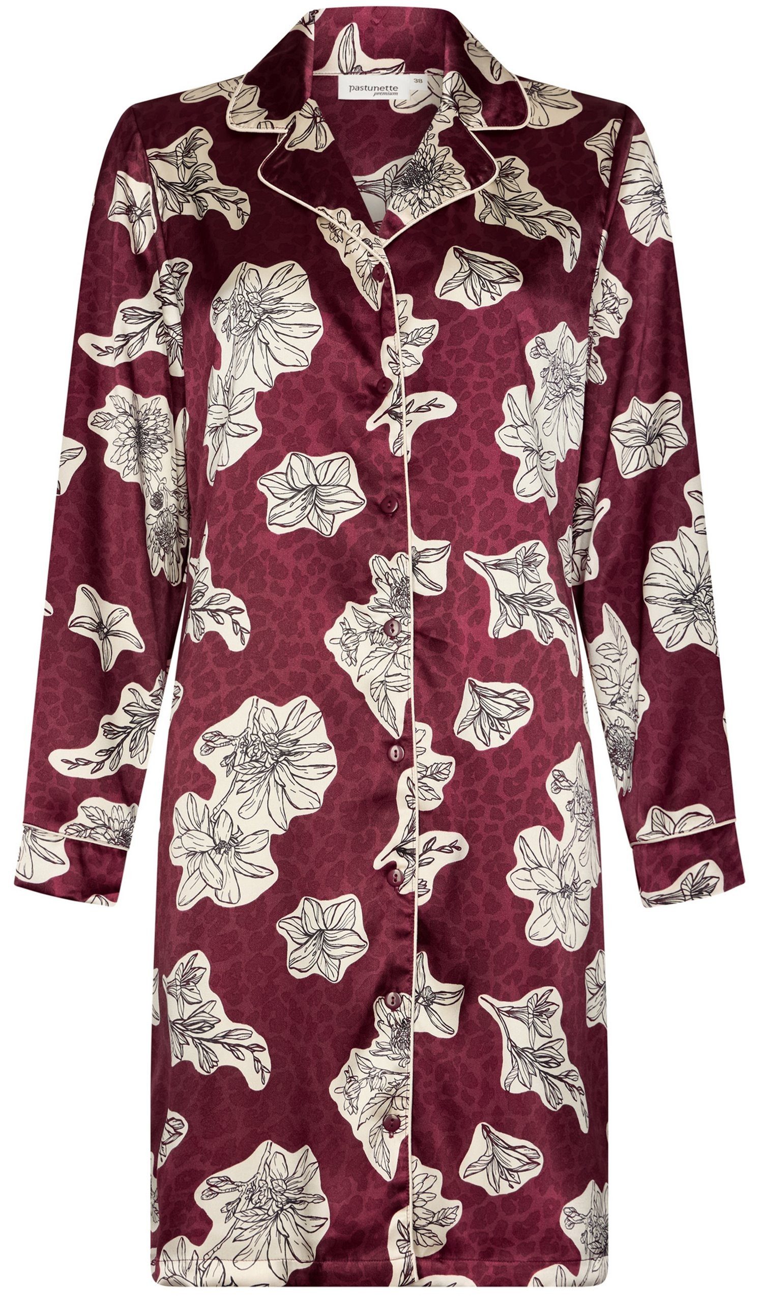 Pastunette Nachthemd Damen Satin Schlafshirt geknöpft (1-tlg) Edles Design günstig online kaufen