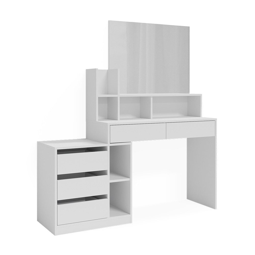 Vicco Schreibtisch Anja, Weiß, 139.8 x 40 cm mit Schubladen (1-St)