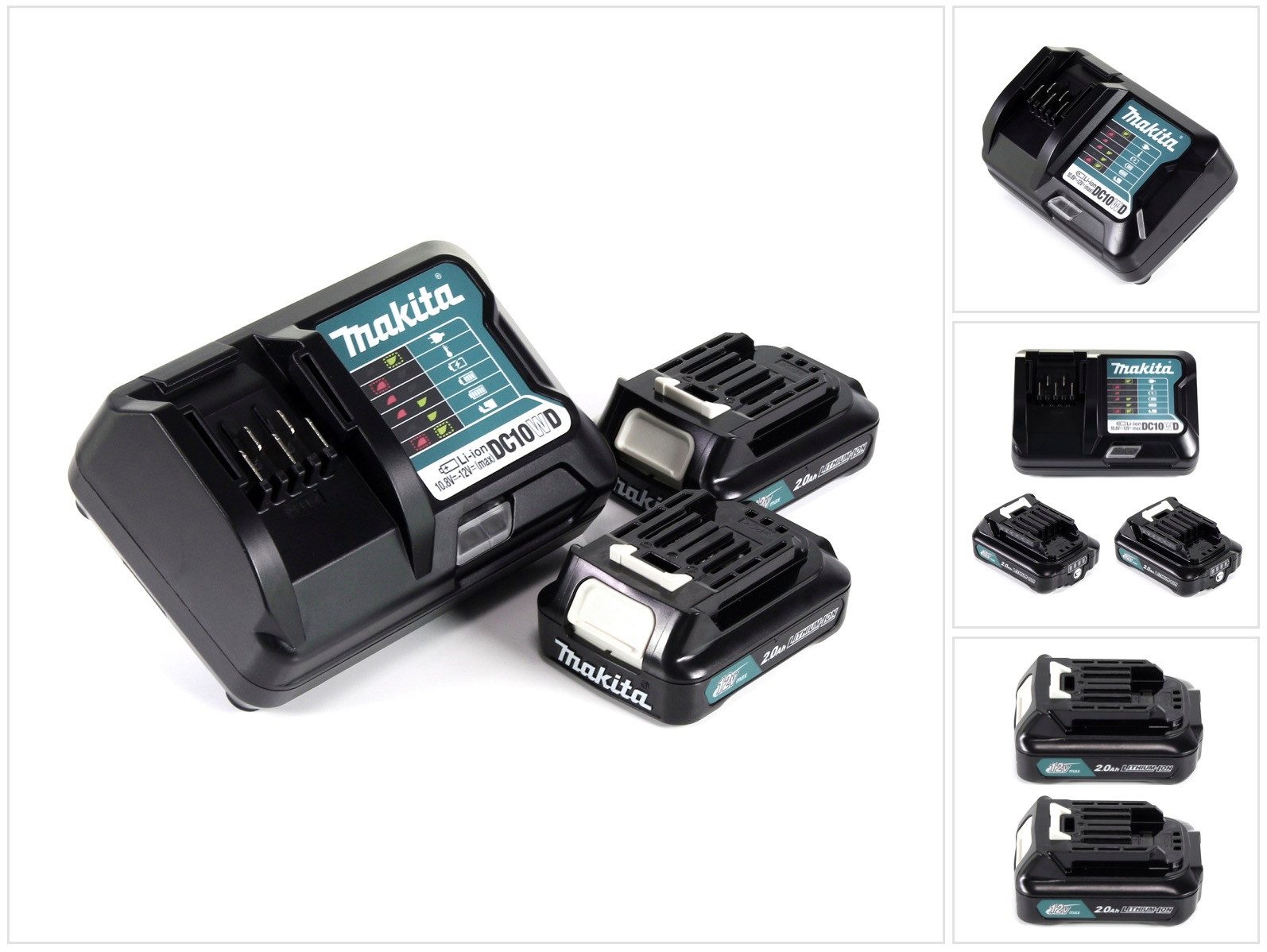 Makita Power Source Kit 12V mit 2x BL1021B Akku 2,0Ah + DC10WD Ladegerät Akkupacks