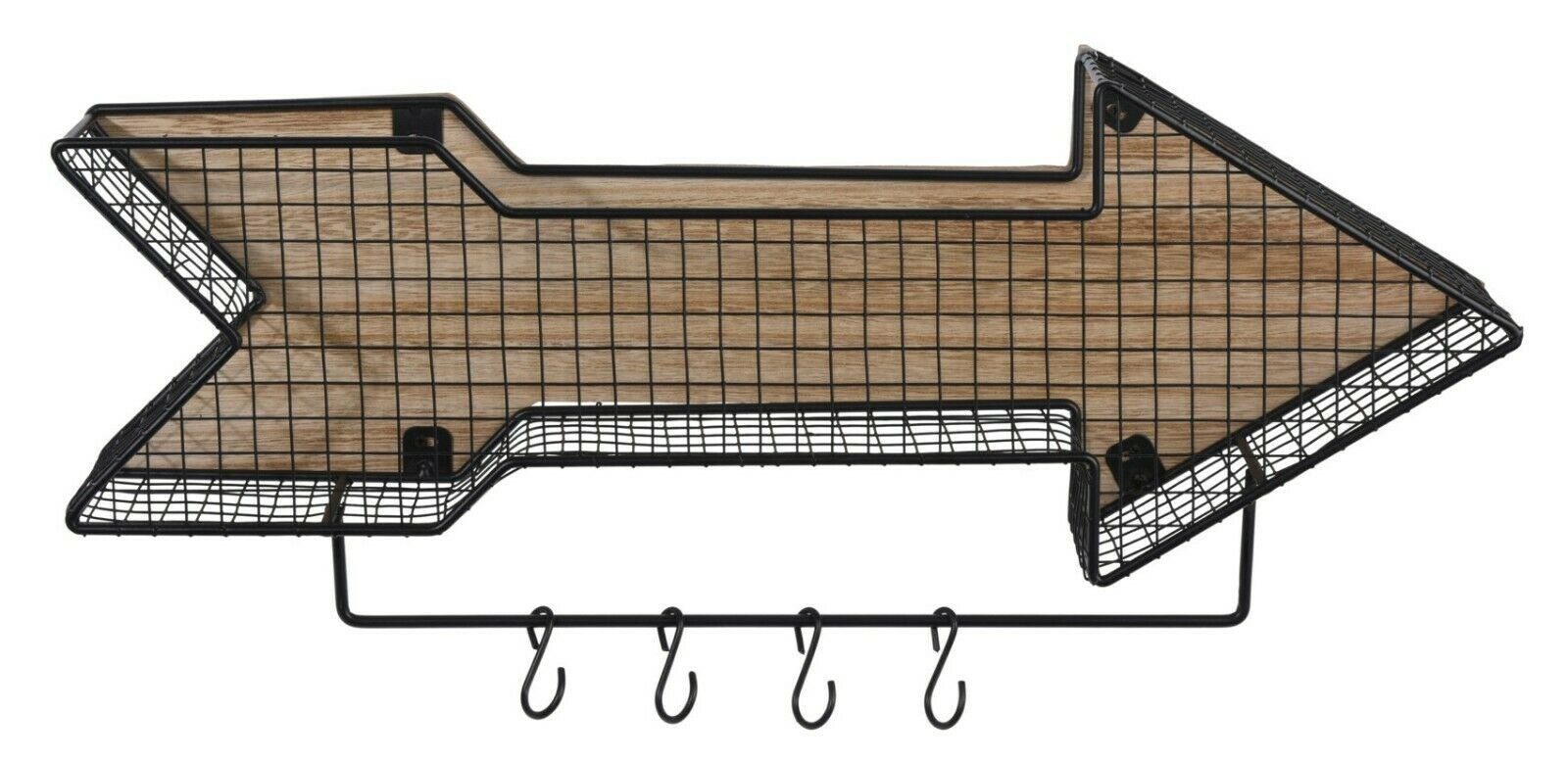 Küchenregal 52 Deko-Wandregal Haken Metall Wandregal 4 mit Meinposten Hängeregal schwarz cm, 1-tlg.