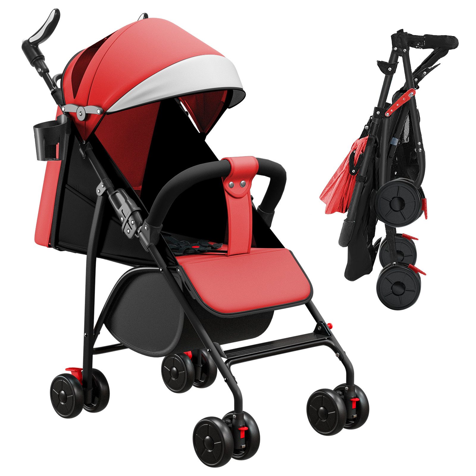 JEOBEST Kinder-Buggy Baby Kinderwagen, Klappbar Reisebuggy, Liegefunktion, Ultra Leicht - nur 5 kg, kompakter Buggy