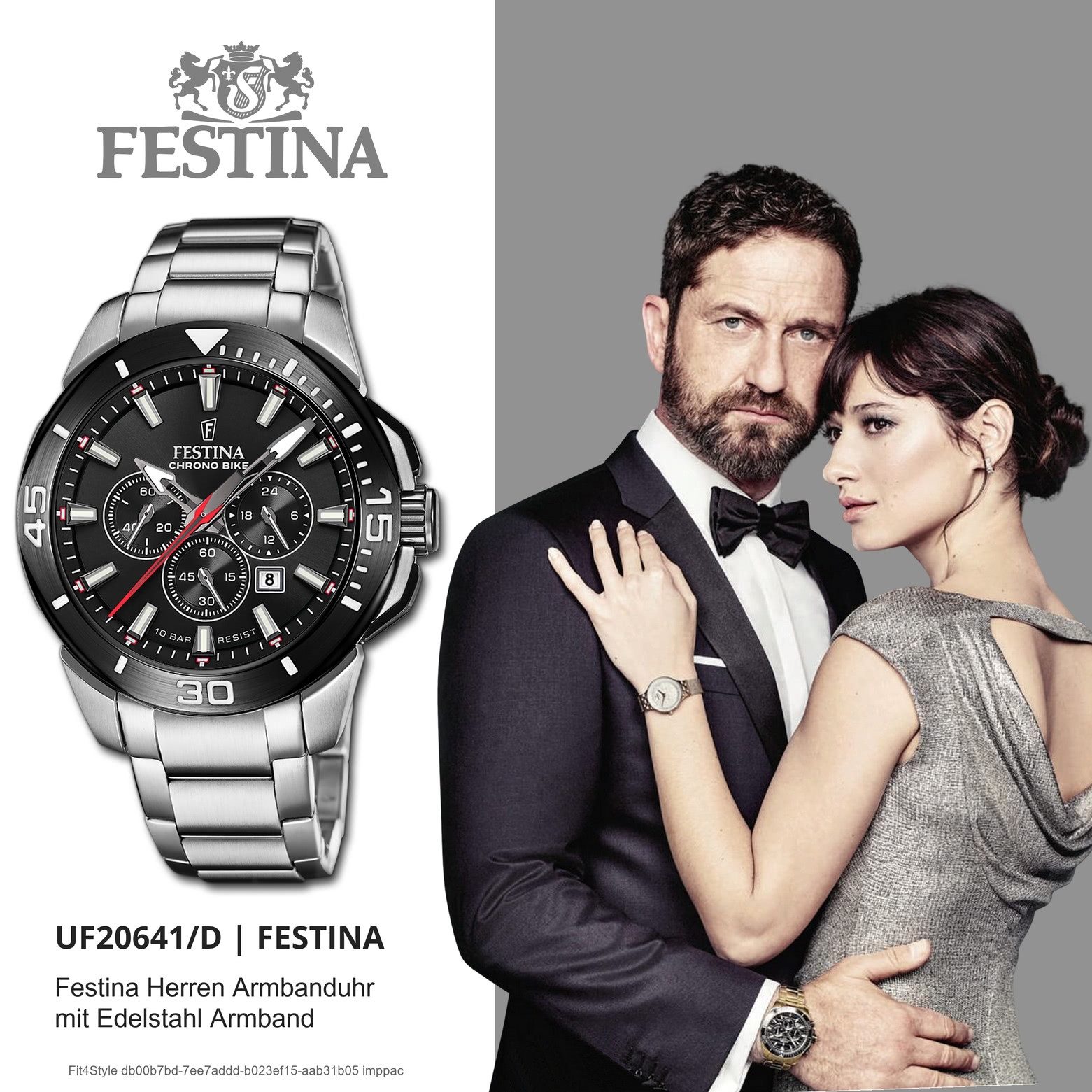 Festina Quarzuhr Festina Herrenuhr Edelstahl silber, (Chronograph), Herren Armbanduhr rund, Edelstahlarmband silber, Sport