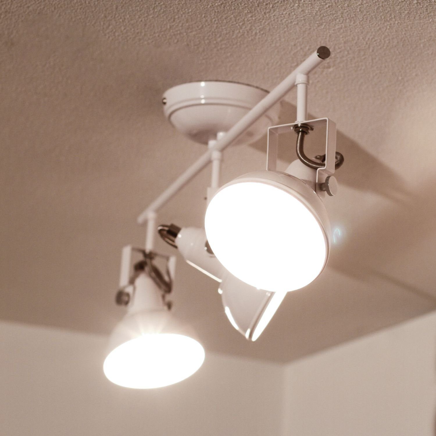 Leuchtmittel, Decke Vintage Licht-Erlebnisse Lampe E14 Retrostil Strahler Deckenstrahler schwenkbar ohne Wand Weiß GINA,